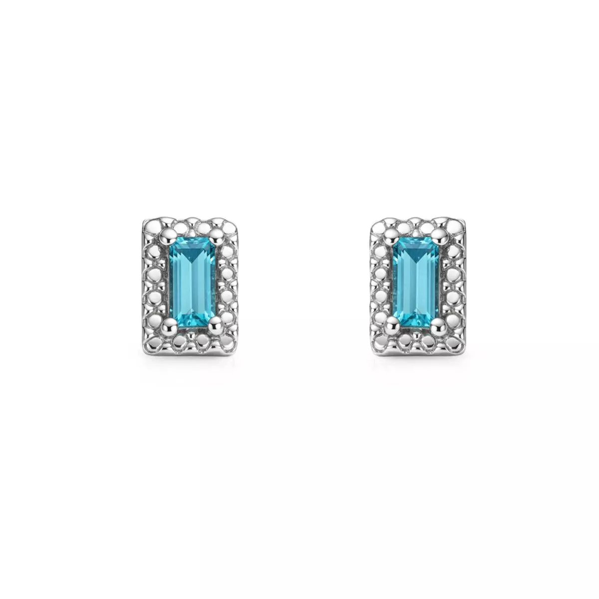Cercei - Cercei Eva Nobile cu London topaz, din aur alb de 14K, cellini.ro