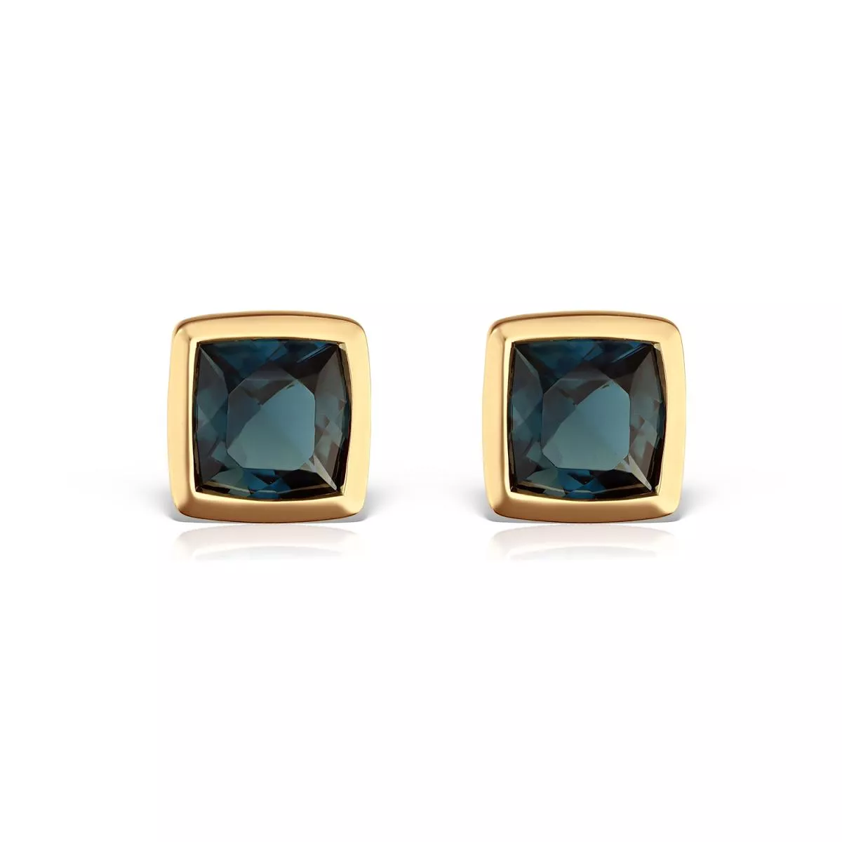 Cercei - Cercei Eva Nobile cu London topaz, din aur galben de 14K, cellini.ro