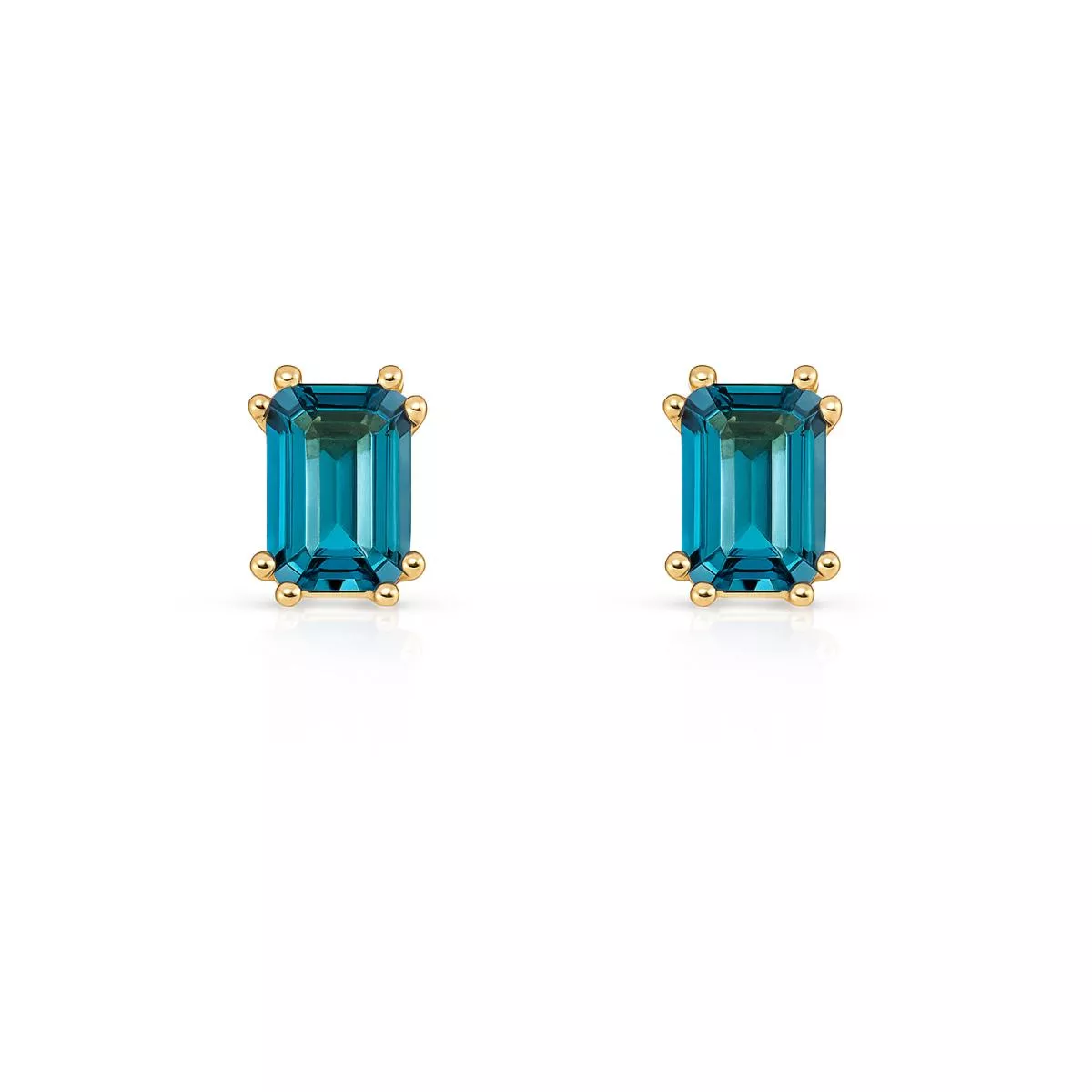 Cercei - Cercei Eva Nobile cu London topaz, din aur galben de 14K, cellini.ro
