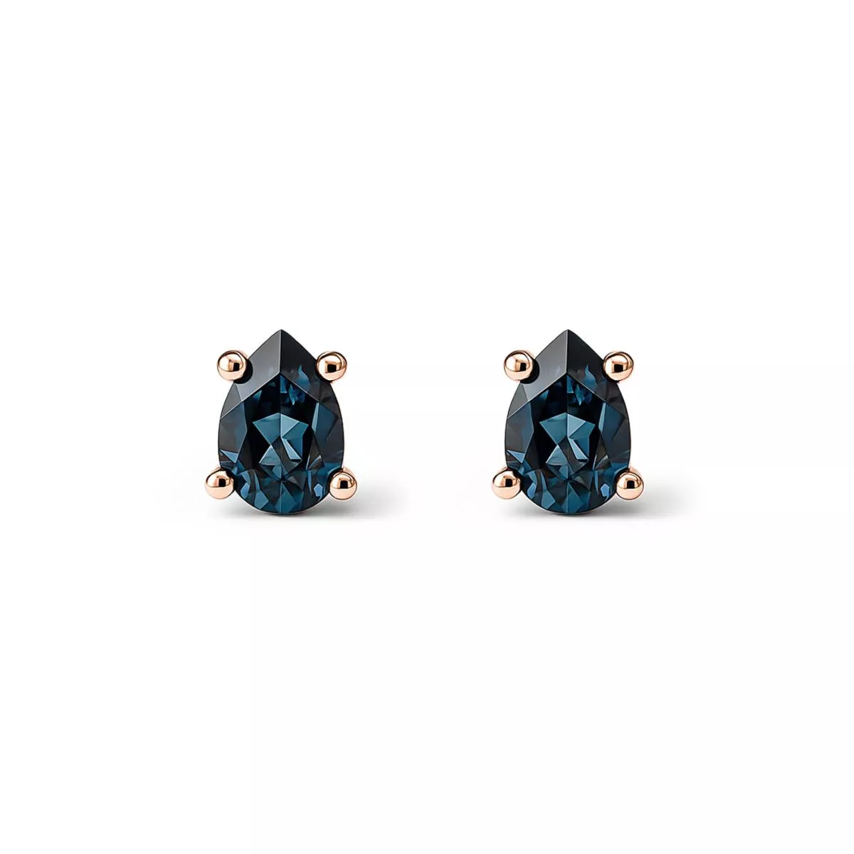 Cercei - Cercei Eva Nobile cu London topaz, din aur roz de 14K, cellini.ro