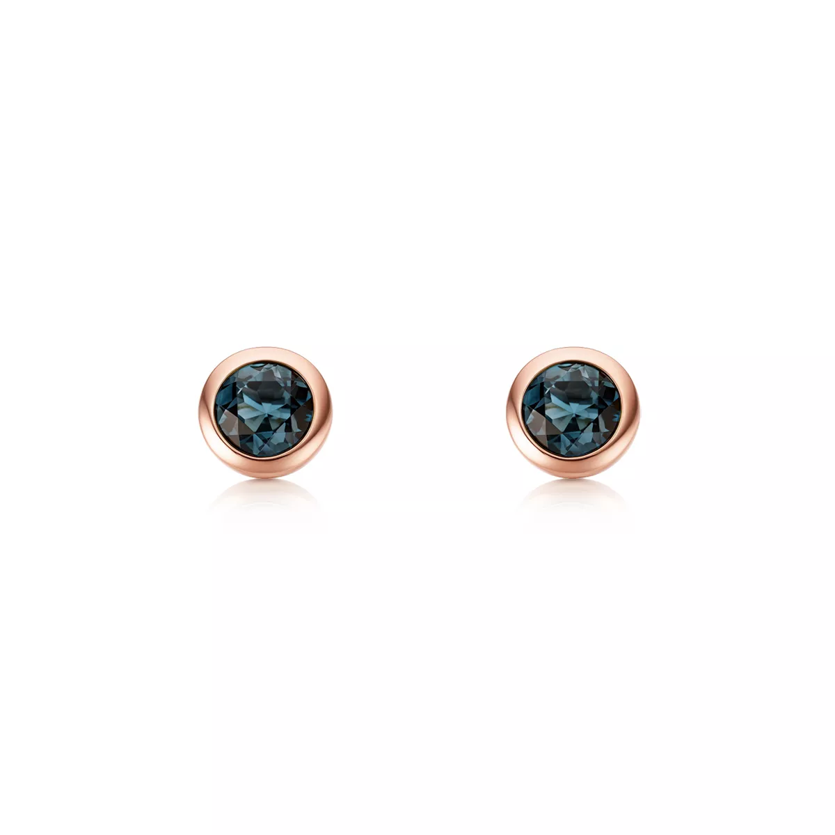Cercei - Cercei Eva Nobile cu London topaz, din aur roz de 14K, cellini.ro