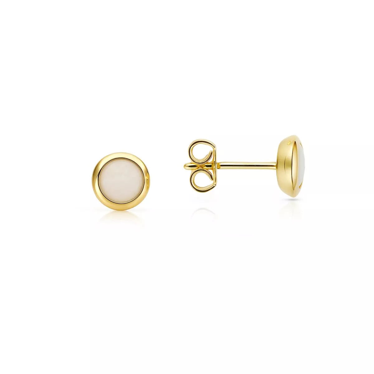 Cercei Eva Nobile cu opal, din aur galben de 14K