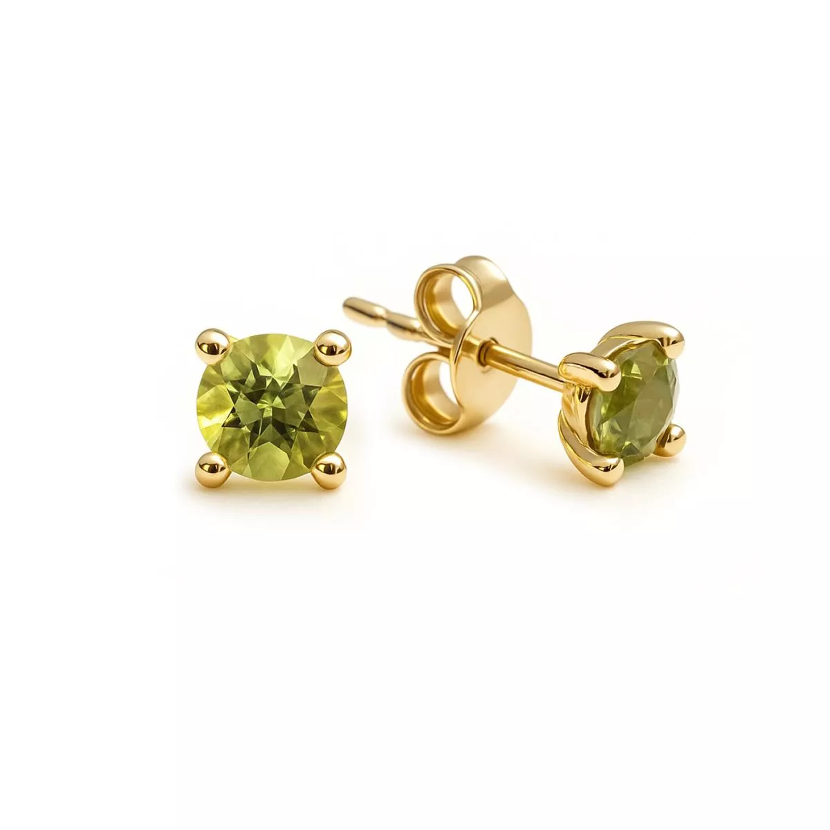 Cercei Eva Nobile cu peridot, din aur galben de 14K