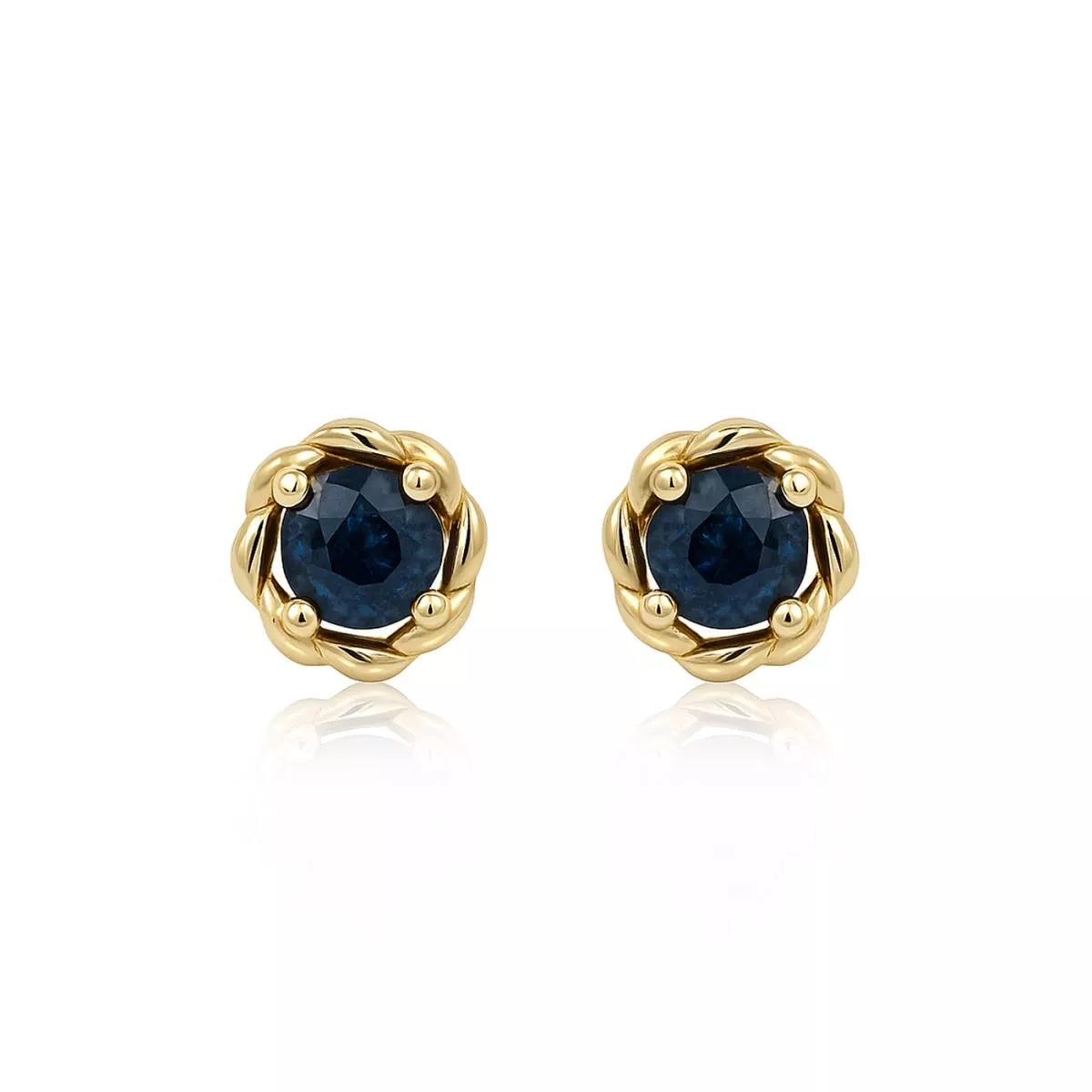 Cercei - Cercei Eva Nobile cu safir, din aur galben de 14K, cellini.ro