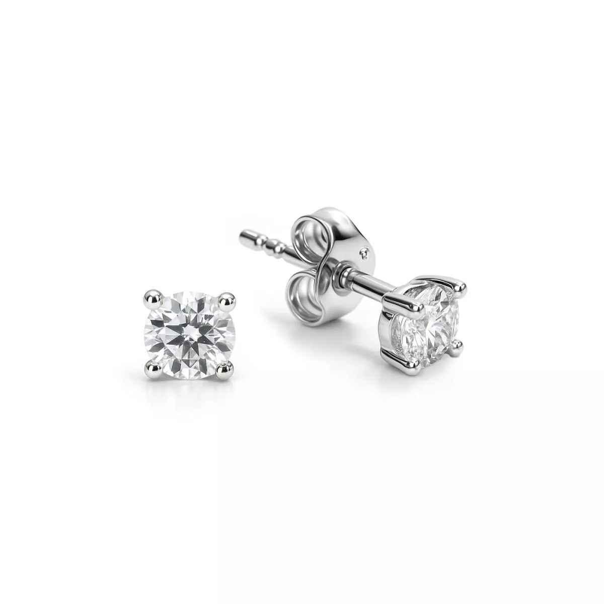 Cercei Eva Nobile cu zircon, din aur alb de 14K