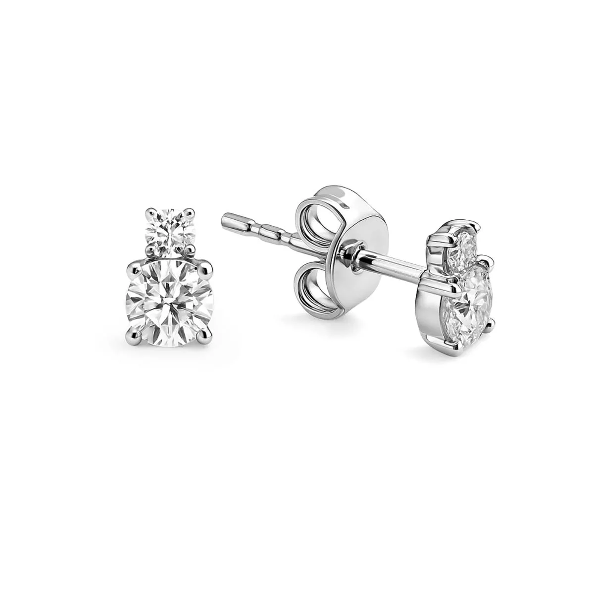 Cercei Eva Nobile cu zircon, din aur alb de 14K