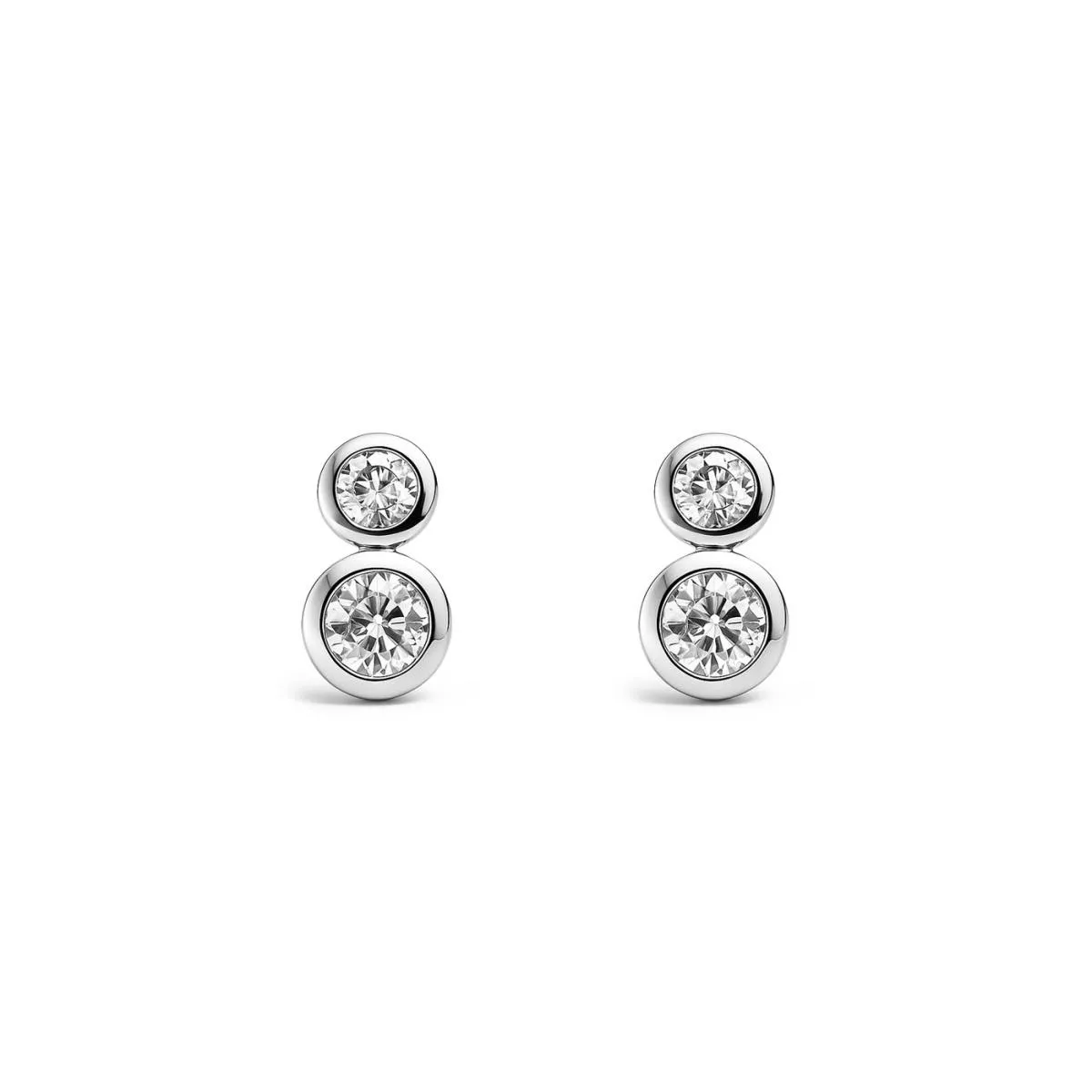 Cercei - Cercei Eva Nobile cu zircon, din aur alb de 14K, cellini.ro