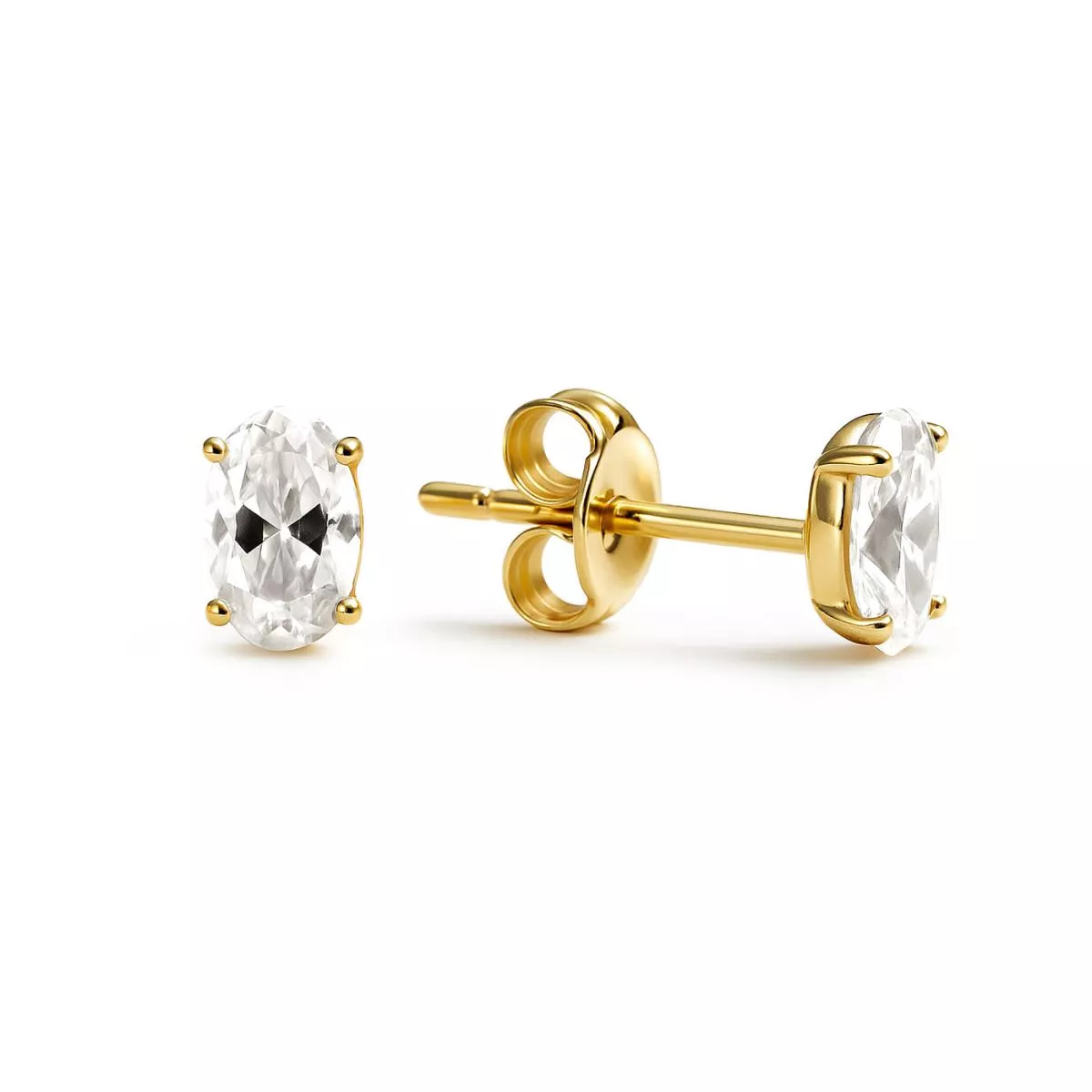Cercei Eva Nobile cu zircon, din aur galben de 14K