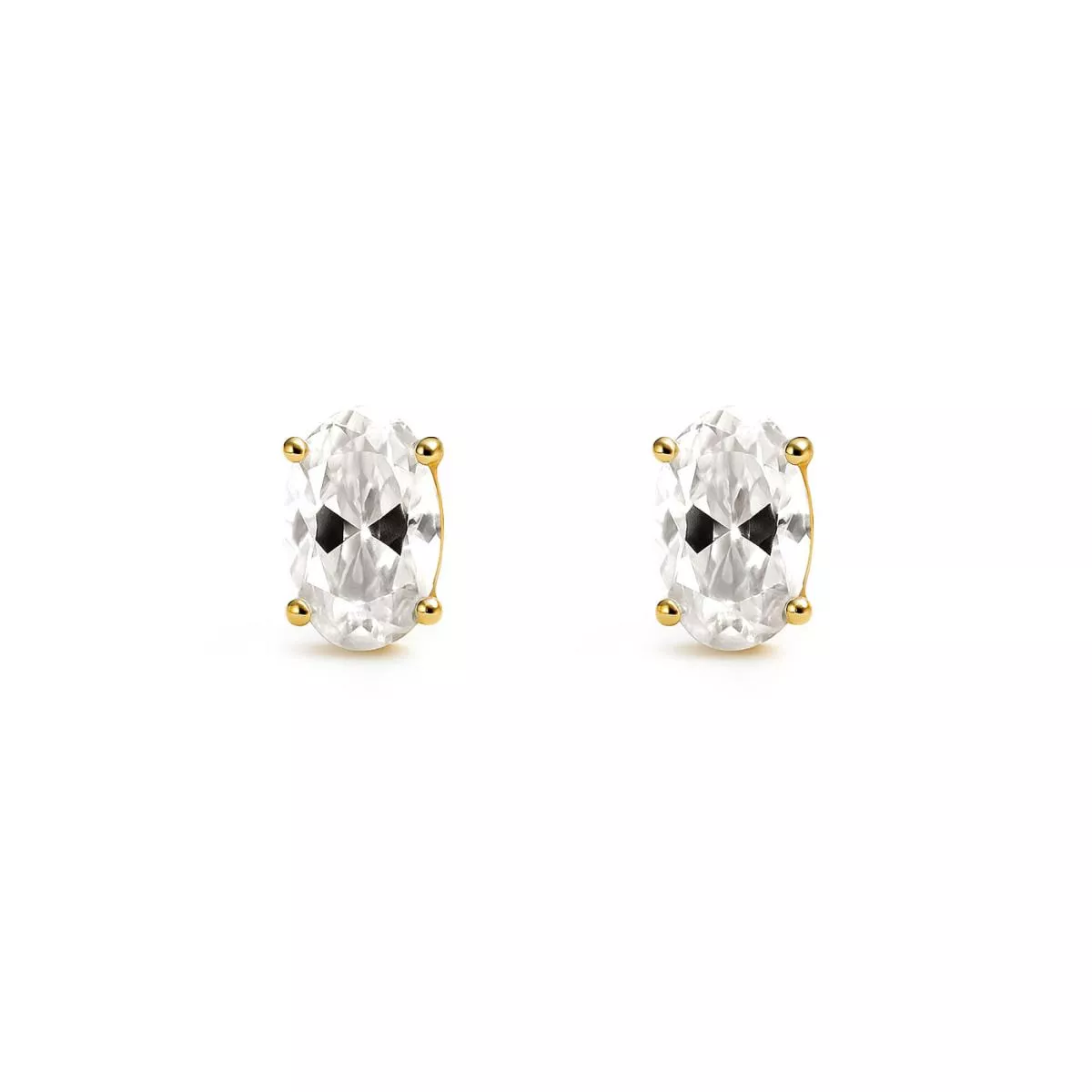 Cercei - Cercei Eva Nobile cu zircon, din aur galben de 14K, cellini.ro