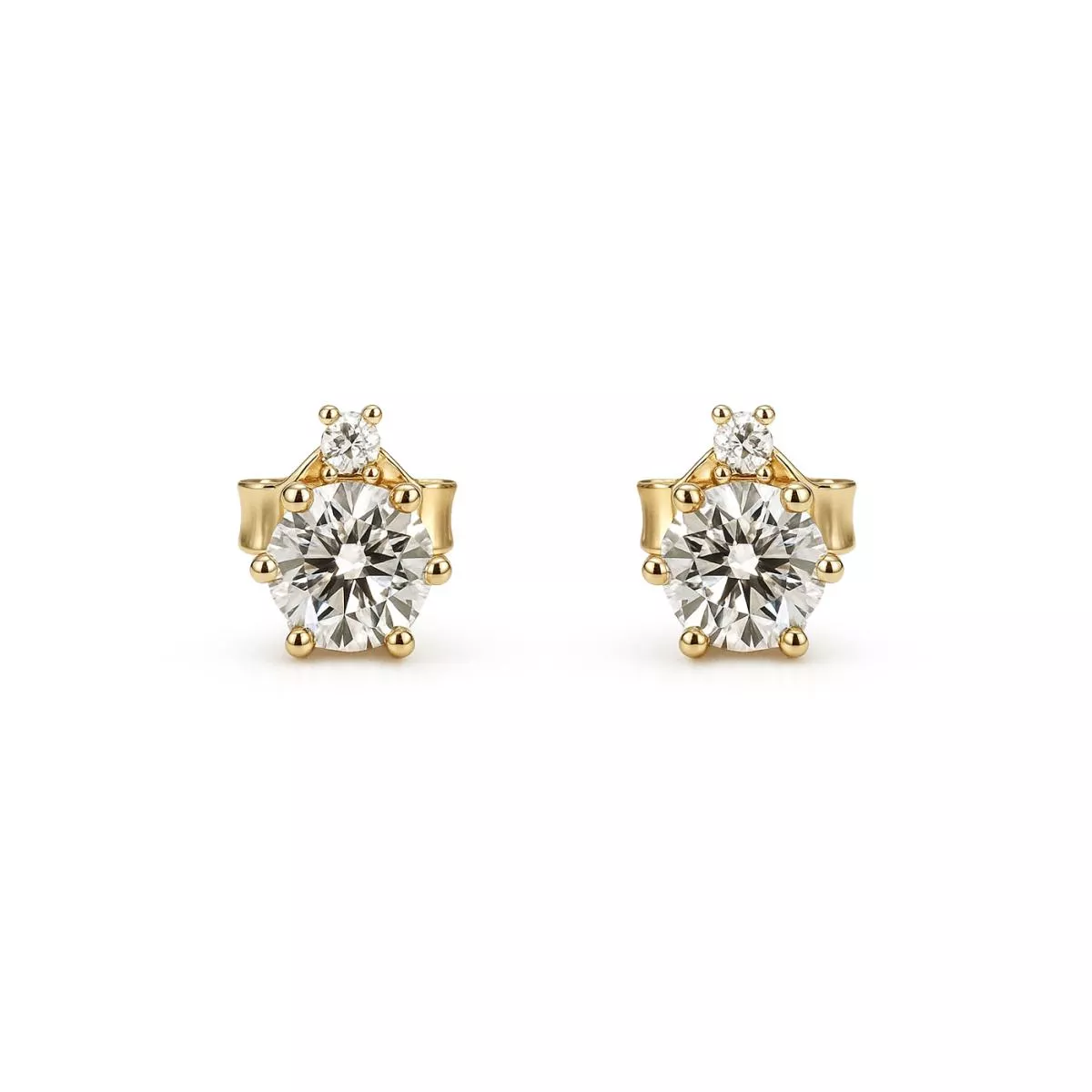 Cercei - Cercei Eva Nobile cu zircon, din aur galben de 14K, cellini.ro