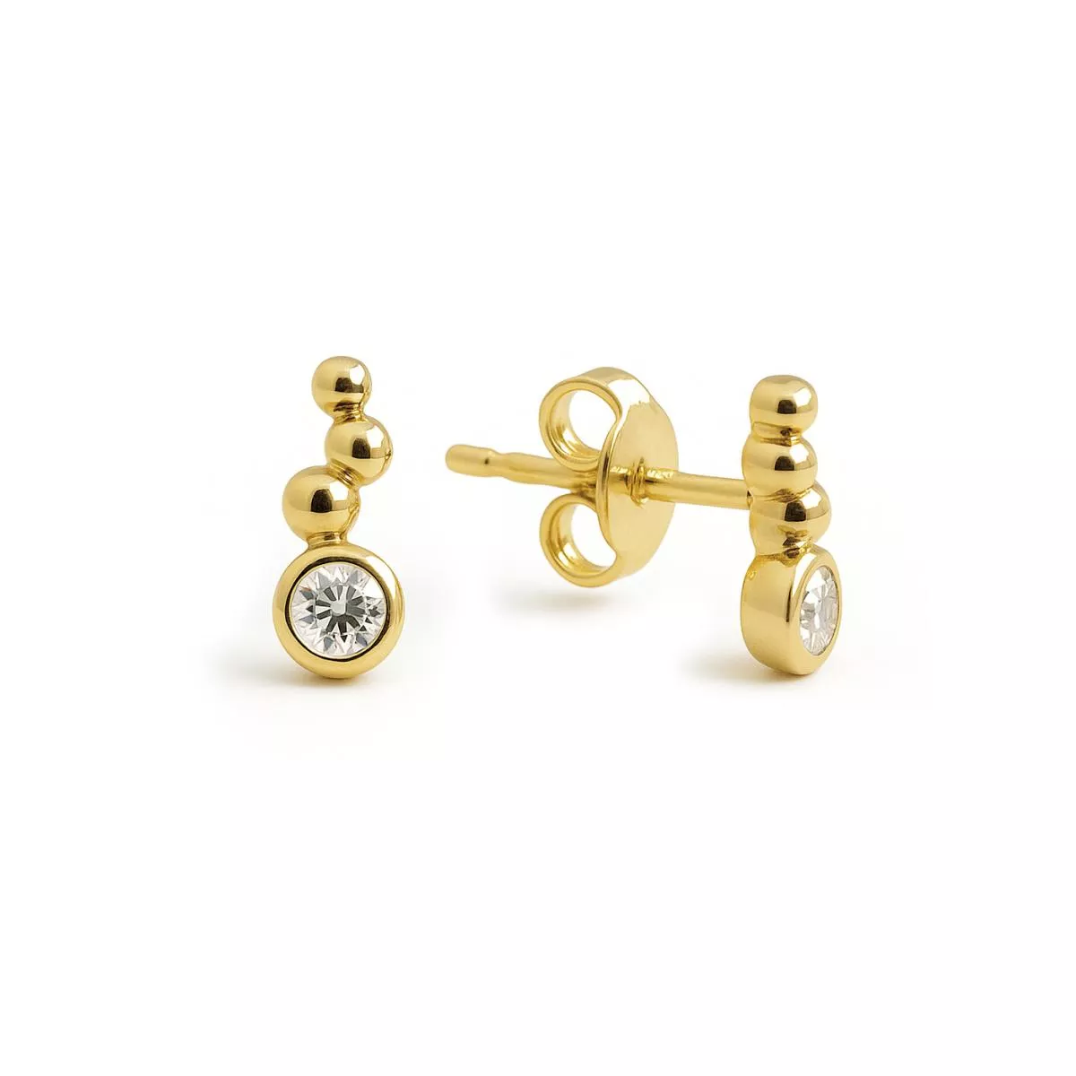 Cercei Eva Nobile cu zircon, din aur galben de 14K