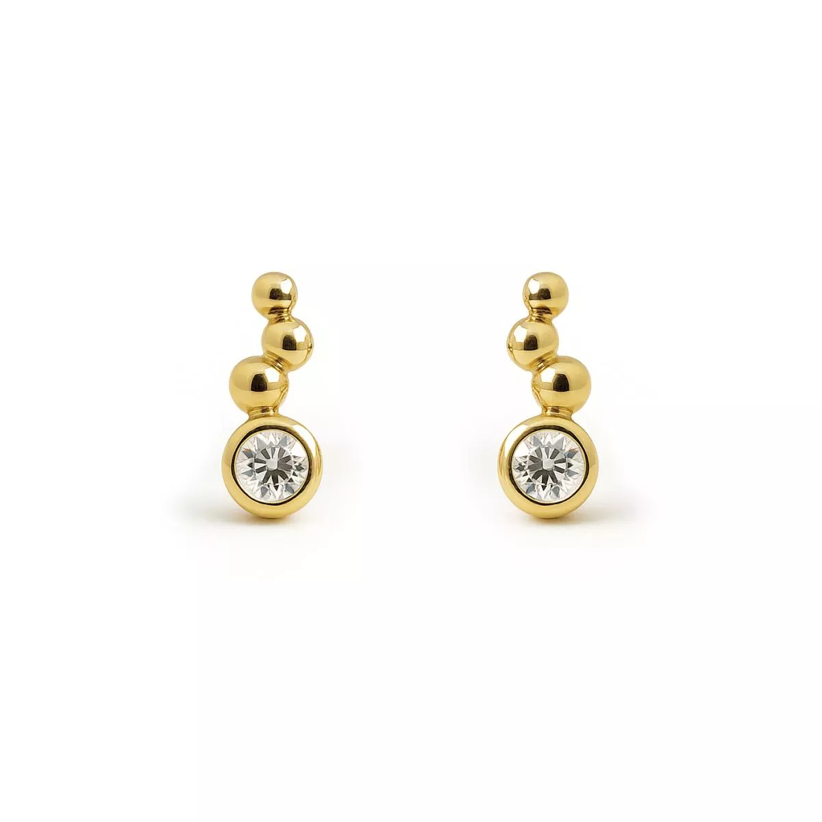 Cercei - Cercei Eva Nobile cu zircon, din aur galben de 14K, cellini.ro