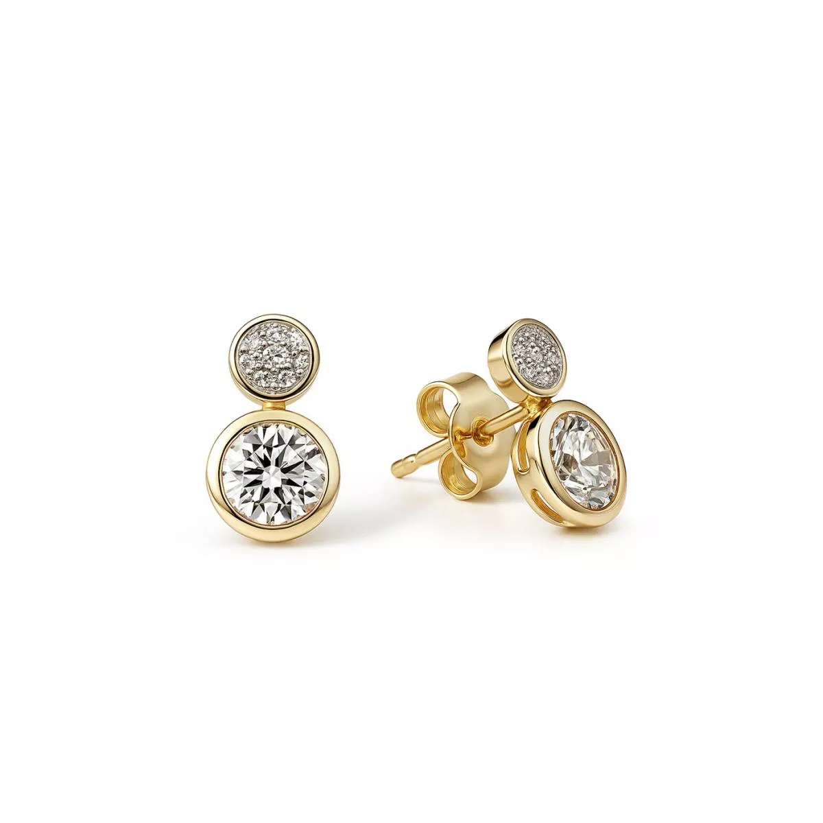 Cercei Eva Nobile cu zircon, din aur galben de 14K