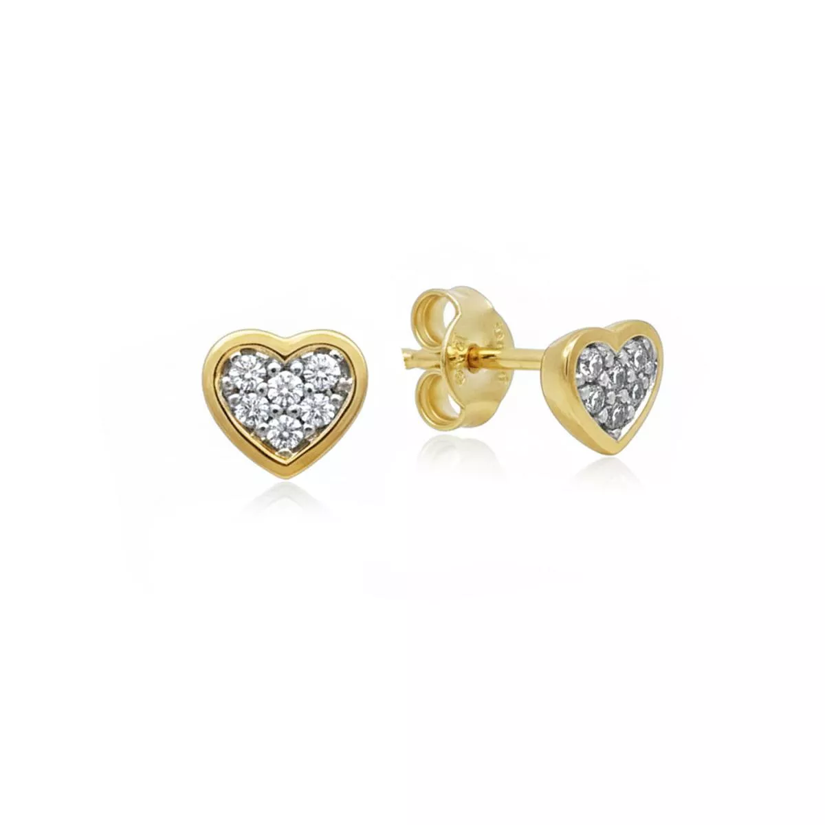 Cercei Eva Nobile cu zircon, din aur galben de 14K