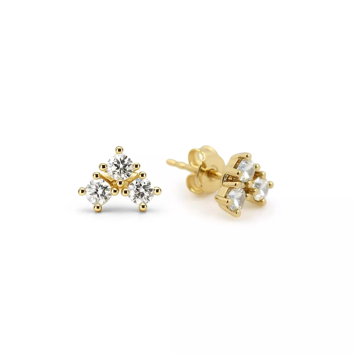 Cercei Eva Nobile cu zircon, din aur galben de 14K