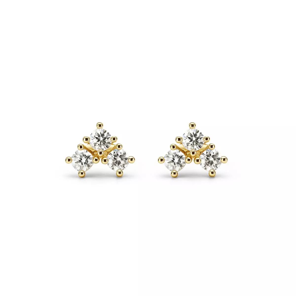 Cercei - Cercei Eva Nobile cu zircon, din aur galben de 14K, cellini.ro