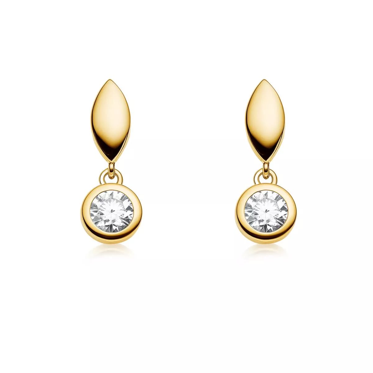 Cercei - Cercei Eva Nobile cu zircon, din aur galben de 14K, cellini.ro