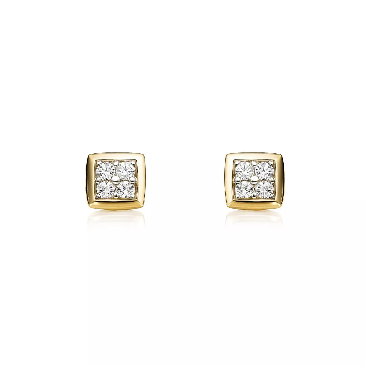 Cercei - Cercei Eva Nobile cu zircon, din aur galben de 14K, cellini.ro