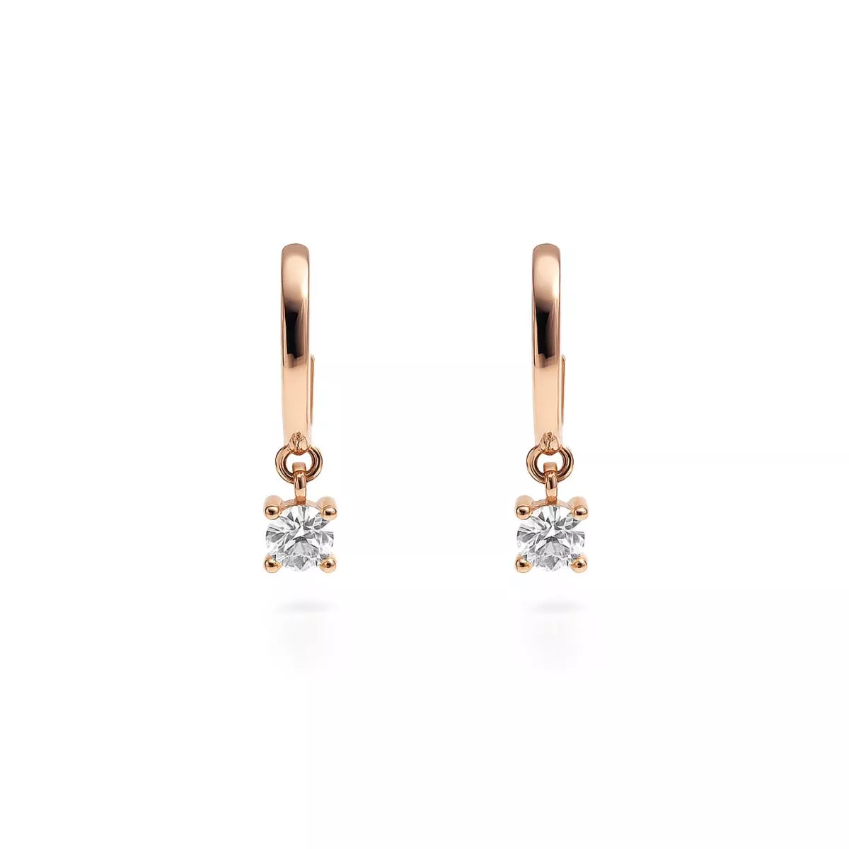 Cercei - Cercei Eva Nobile cu zircon, din aur roz de 14K, cellini.ro