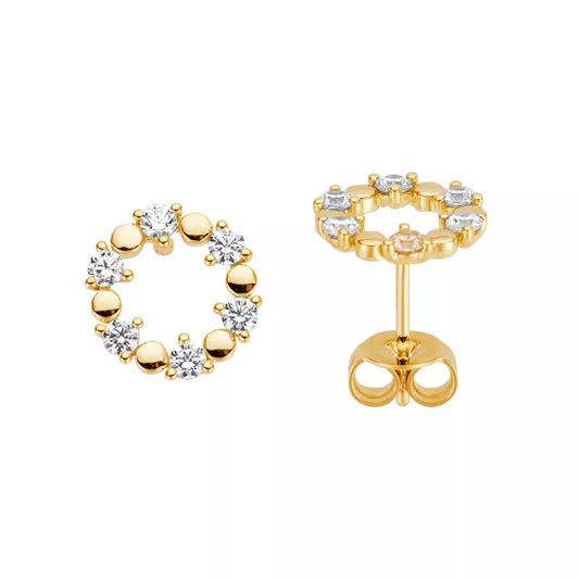 Cercei Eva Nobile cu zircon, din aur galben de 14K