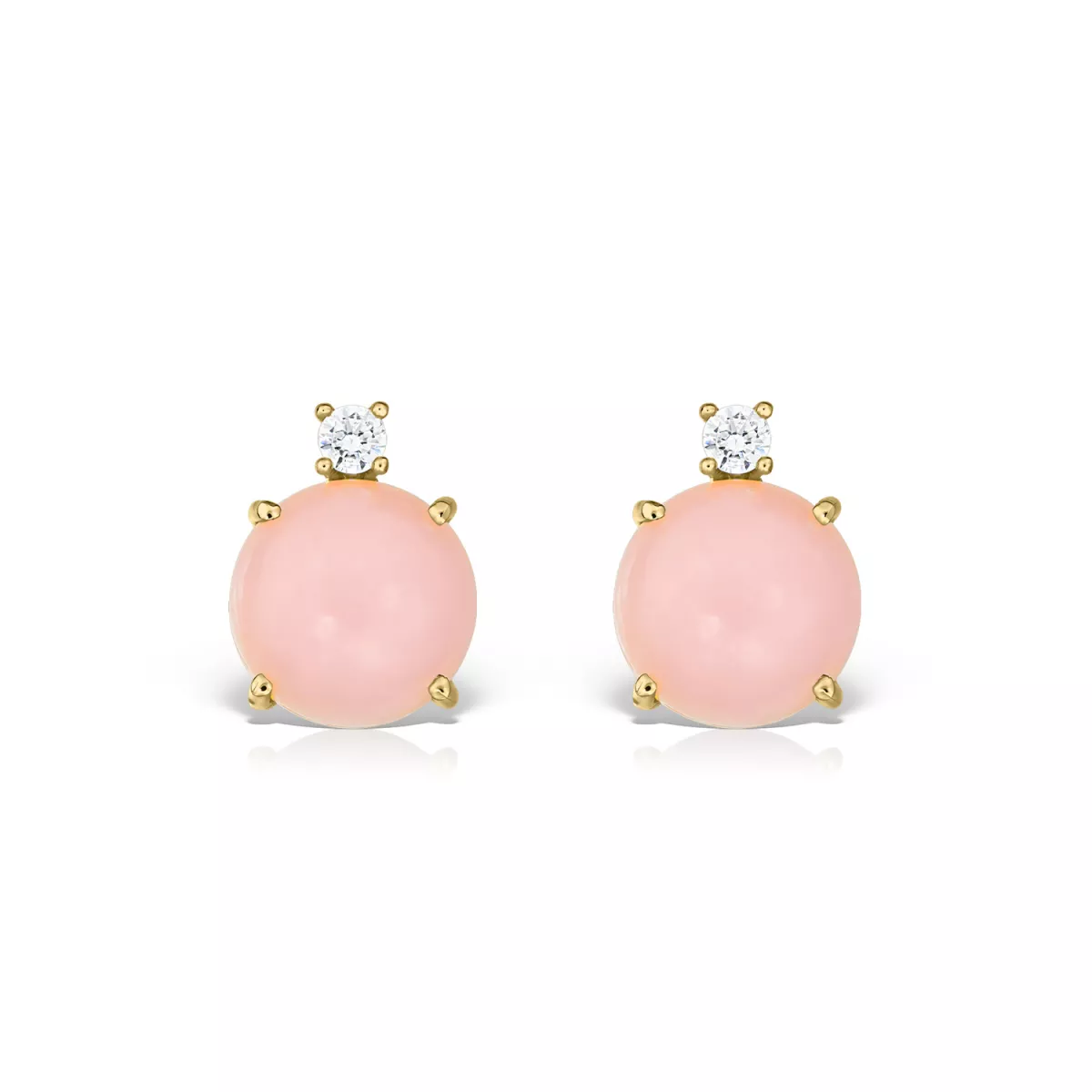 Cercei  Eva Nobile cu quartz si zircon, din aur galben de 18K