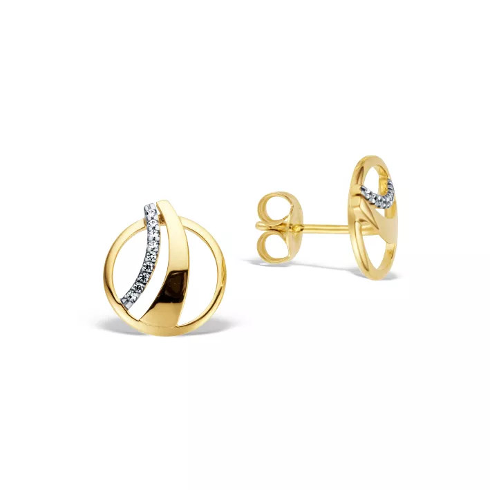 Cercei Eva Nobile cu zircon, din aur galben de 18K
