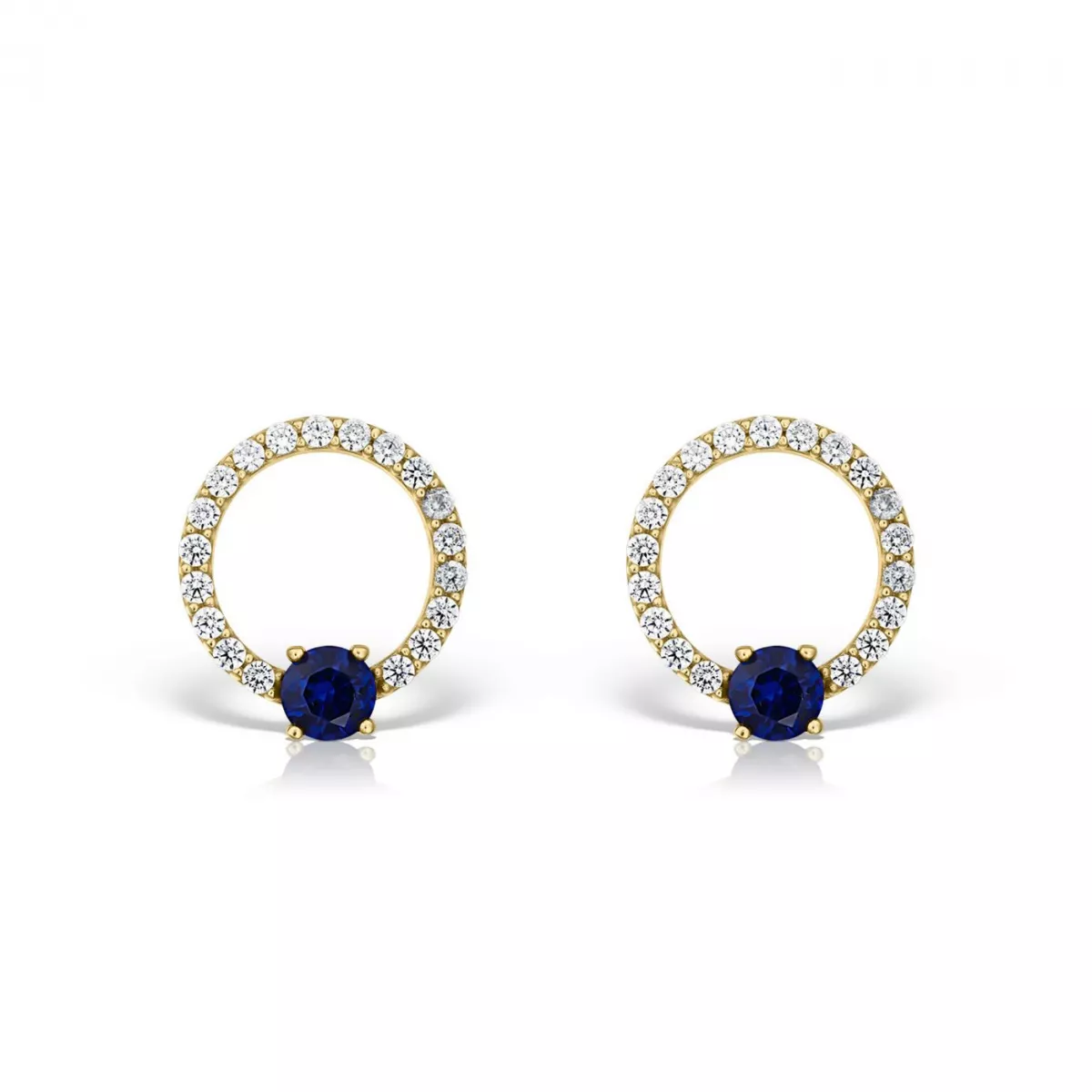 Cercei  Eva Nobile cu zircon si zircon, din aur galben de 18K