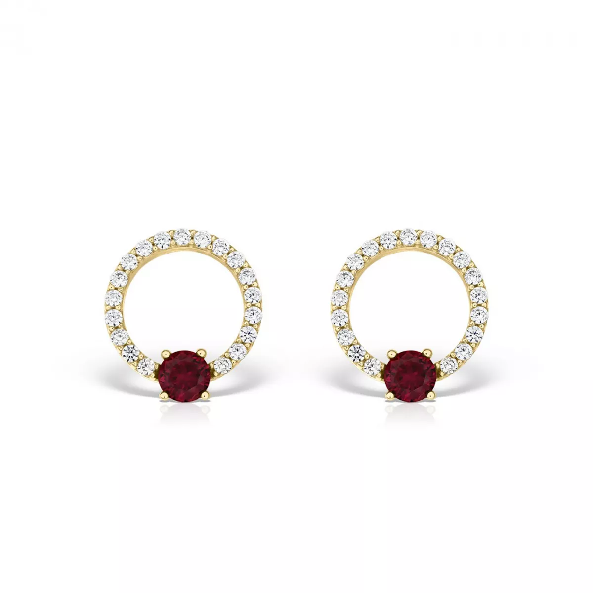 Cercei  Eva Nobile cu zircon, din aur galben de 18K