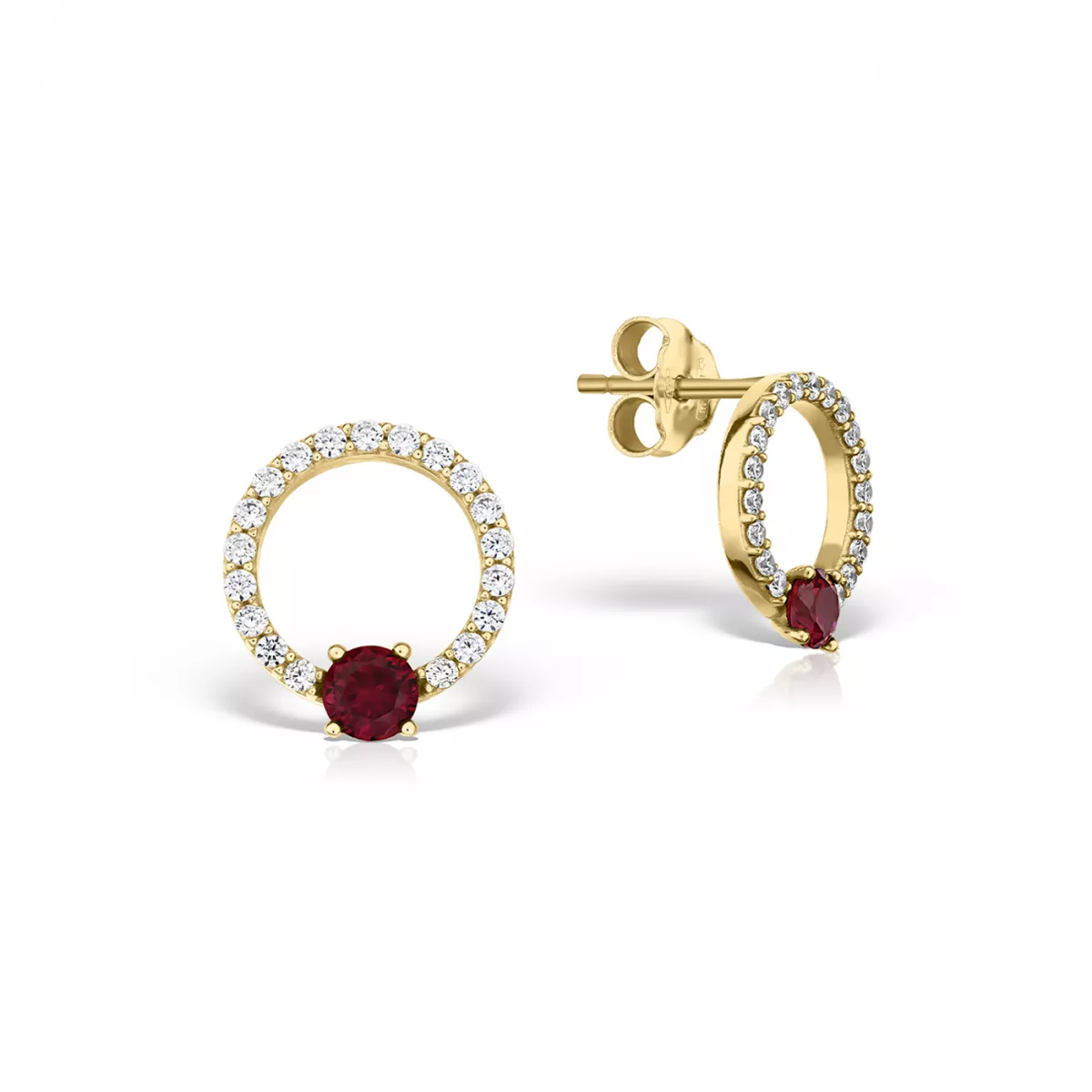 Cercei - Cercei  Eva Nobile cu zircon, din aur galben de 18K, cellini.ro