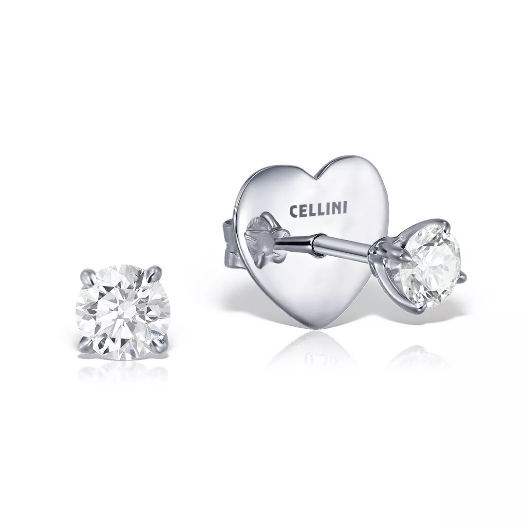 Cercei Love Insieme cu diamant, din aur alb de 18K