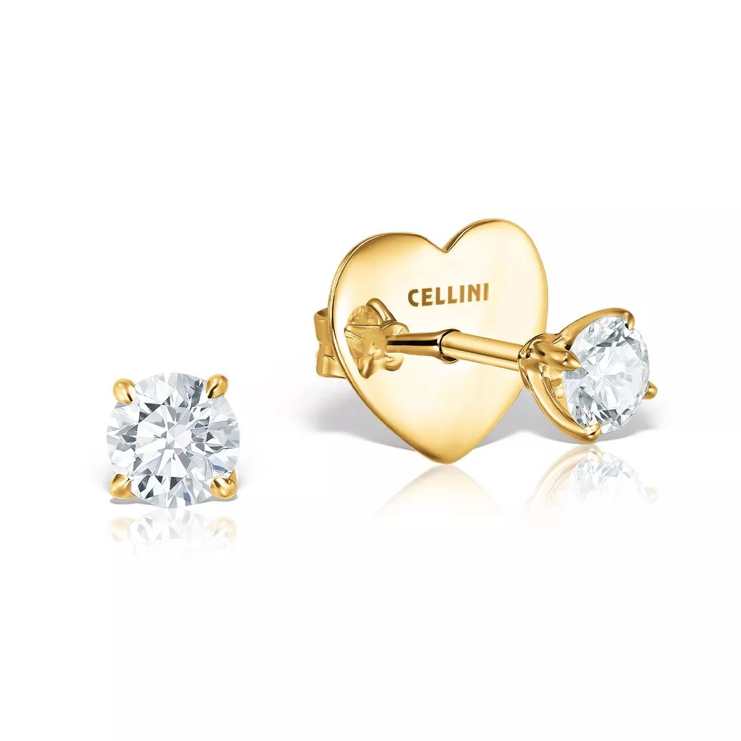 Cercei Forever Insieme cu diamante, din aur galben de 18K