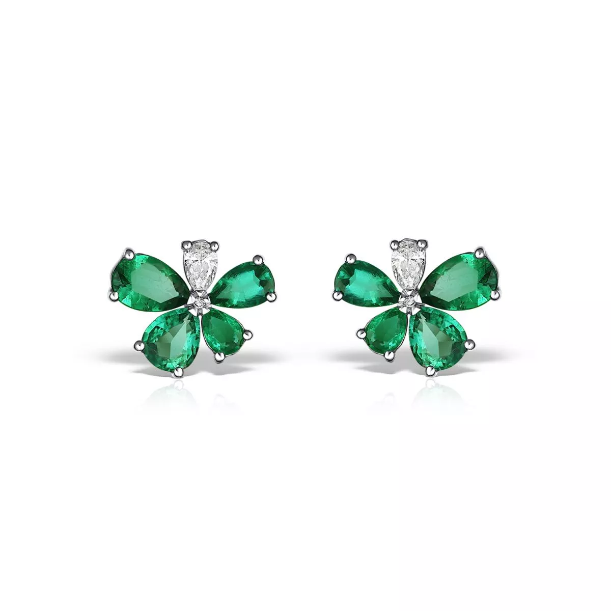 Cercei - Cercei Gismondi cu smaralde si diamante, din aur alb de 18K, cellini.ro