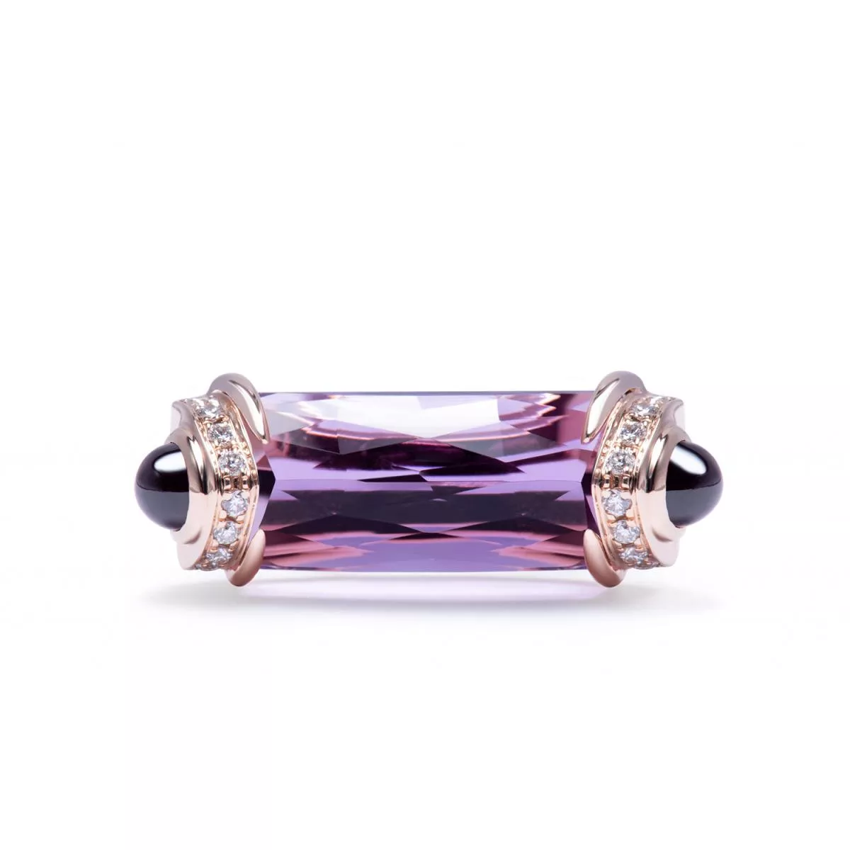 Inele - Inel World Henri Maillardet cu ametist, rodolit si diamante, din aur roz de 18K, cellini.ro