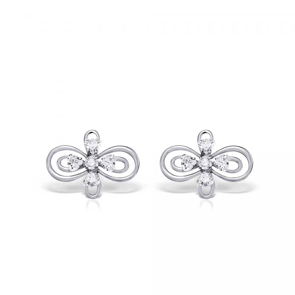 Cercei Infinity Love Henri Maillardet cu diamante, din aur alb  de 18K