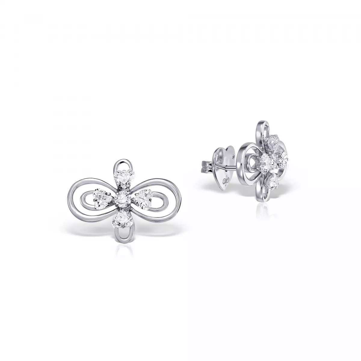 Cercei - Cercei Infinity Love Henri Maillardet cu diamante, din aur alb  de 18K, cellini.ro
