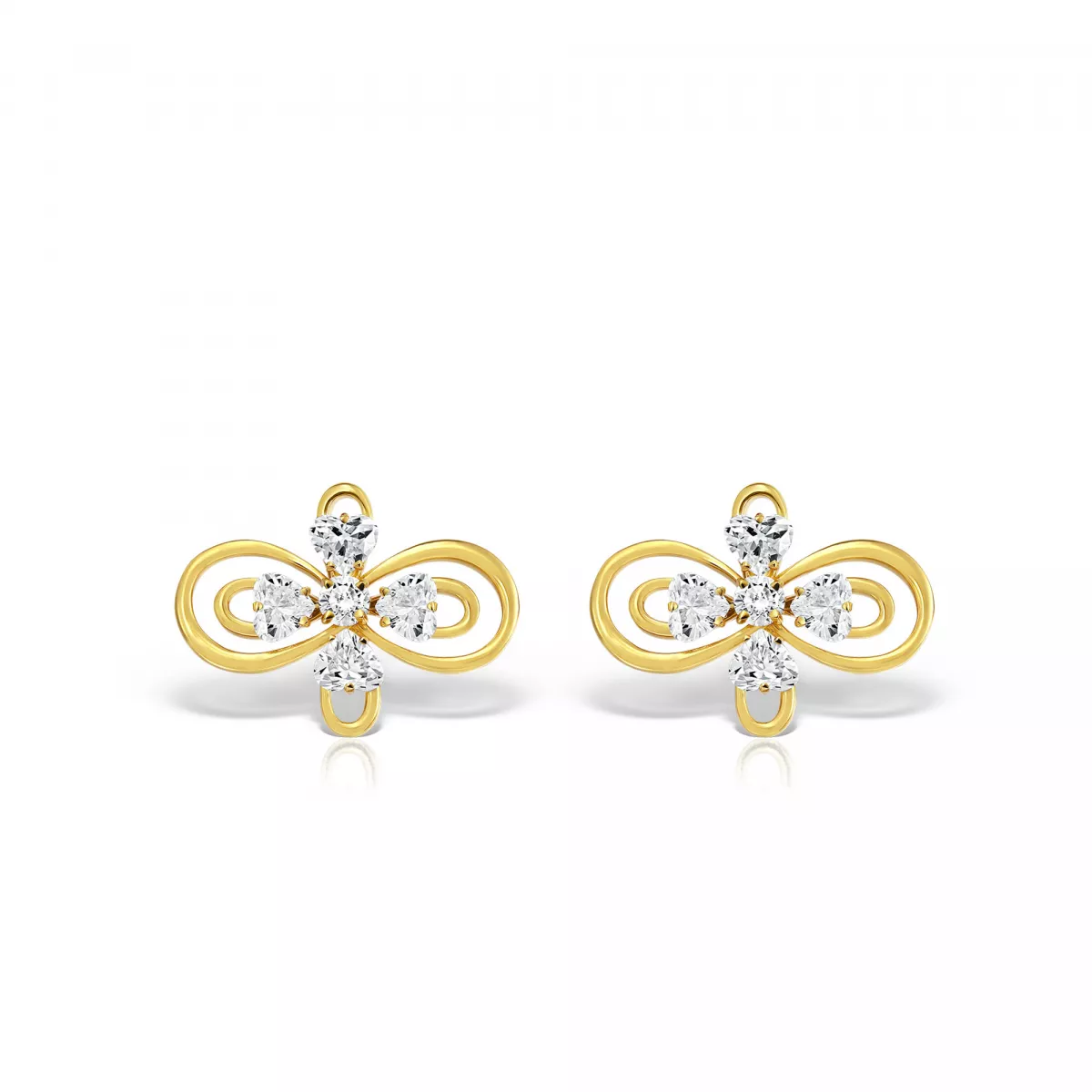 Cercei Infinity Love Henri Maillardet cu diamante, din aur galben de 18K