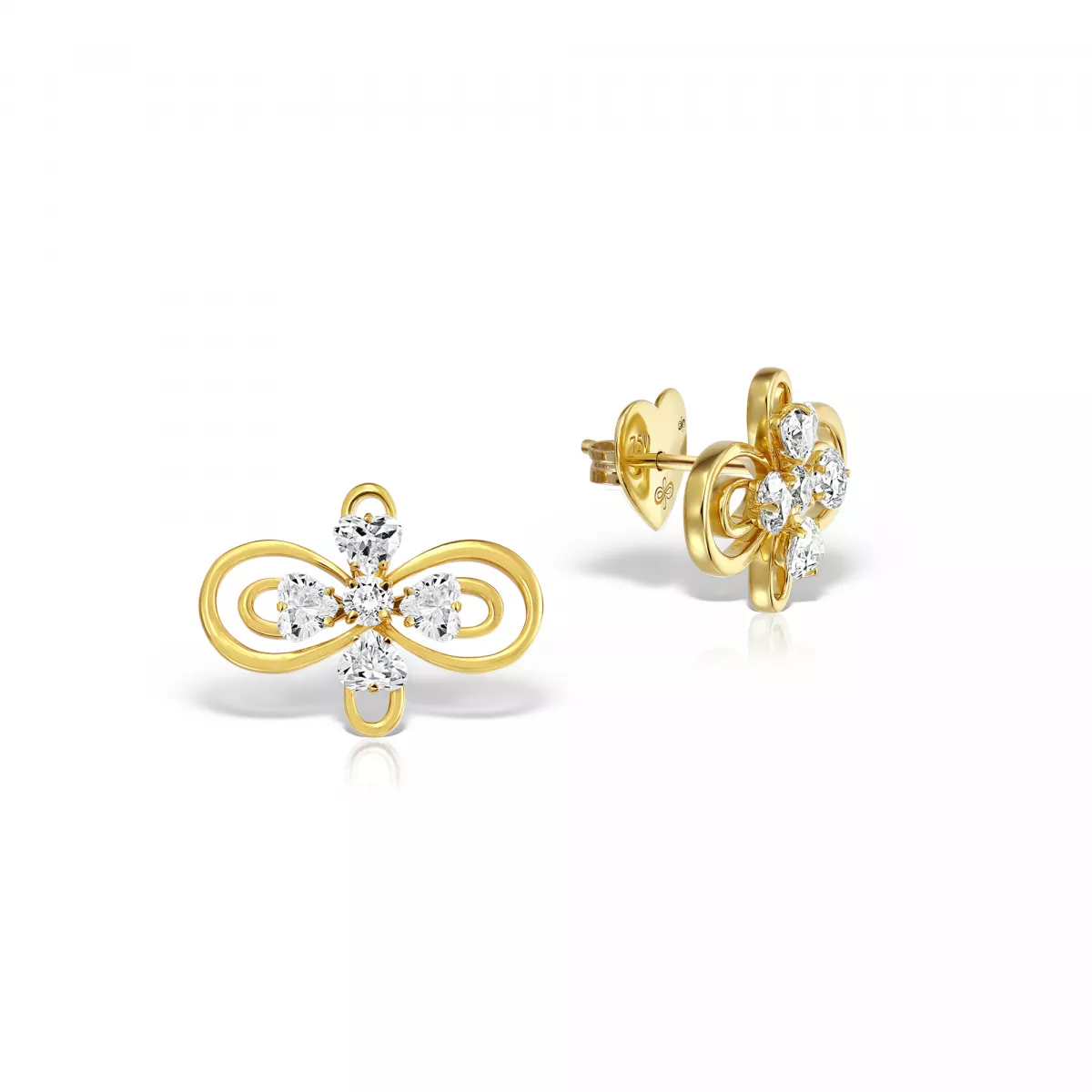 Cercei - Cercei Infinity Love Henri Maillardet cu diamante, din aur galben de 18K, cellini.ro