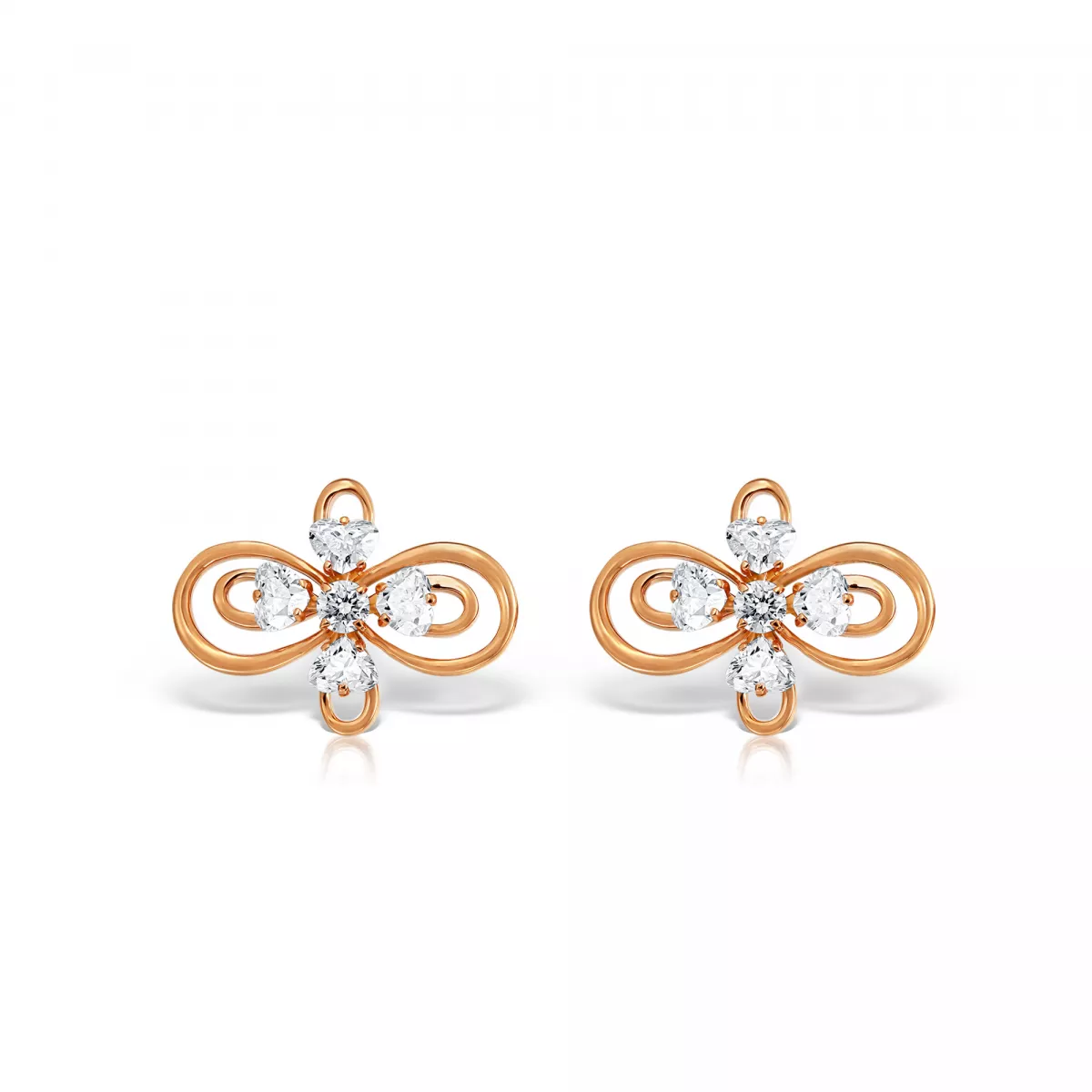 Cercei Infinity Love Henri Maillardet cu diamante, din aur roz de 18K