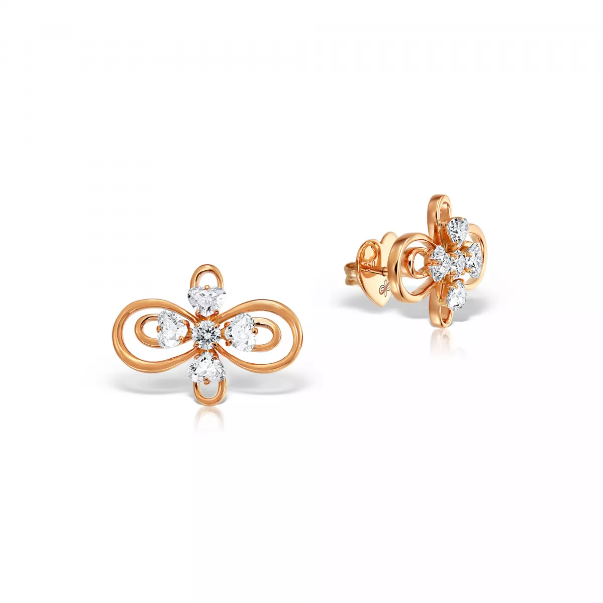 Cercei - Cercei Infinity Love Henri Maillardet cu diamante, din aur roz de 18K, cellini.ro