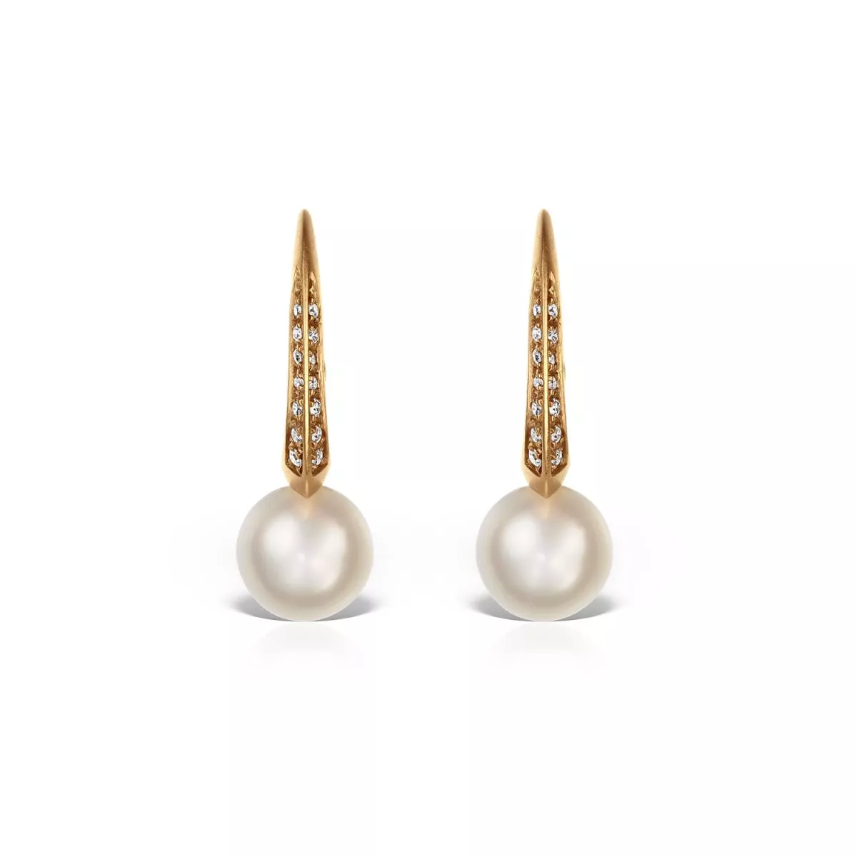 Cercei - Cercei Coscia cu perle si diamante, din aur roz de 18K, cellini.ro