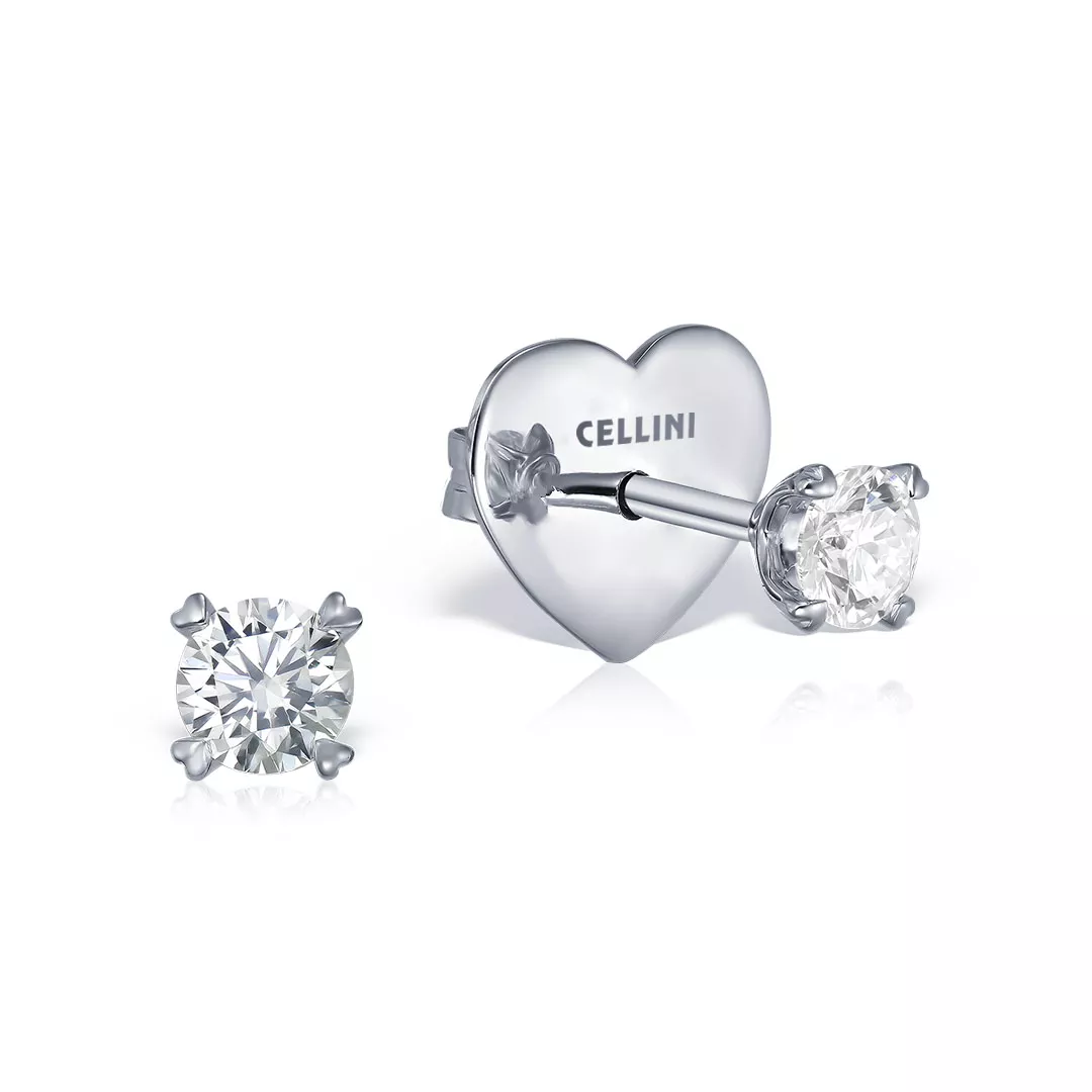 Cercei Love Insieme cu diamante, din aur alb  de 18K