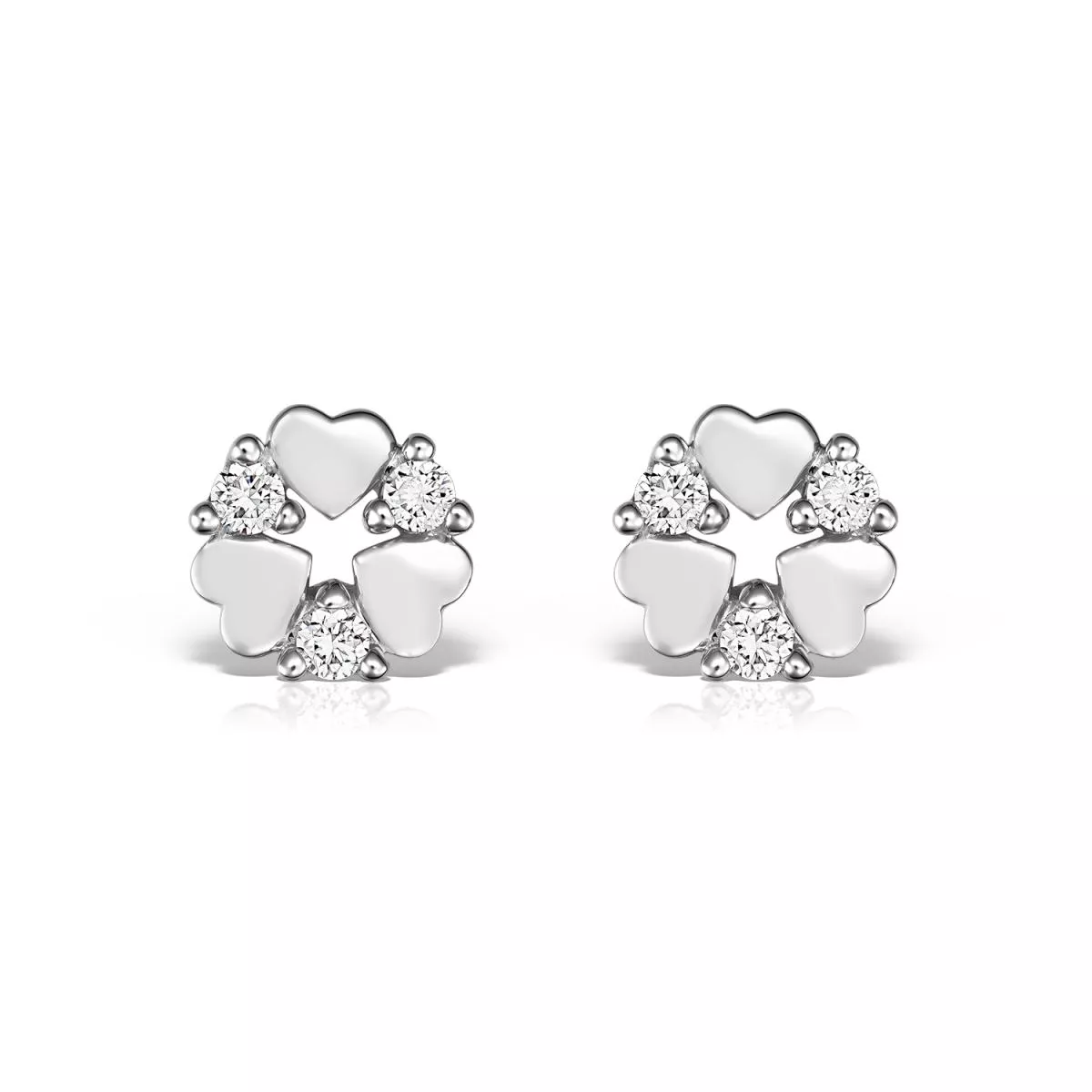 Cercei - Cercei Maria Granacci cu diamant, din aur alb de 14K, cellini.ro