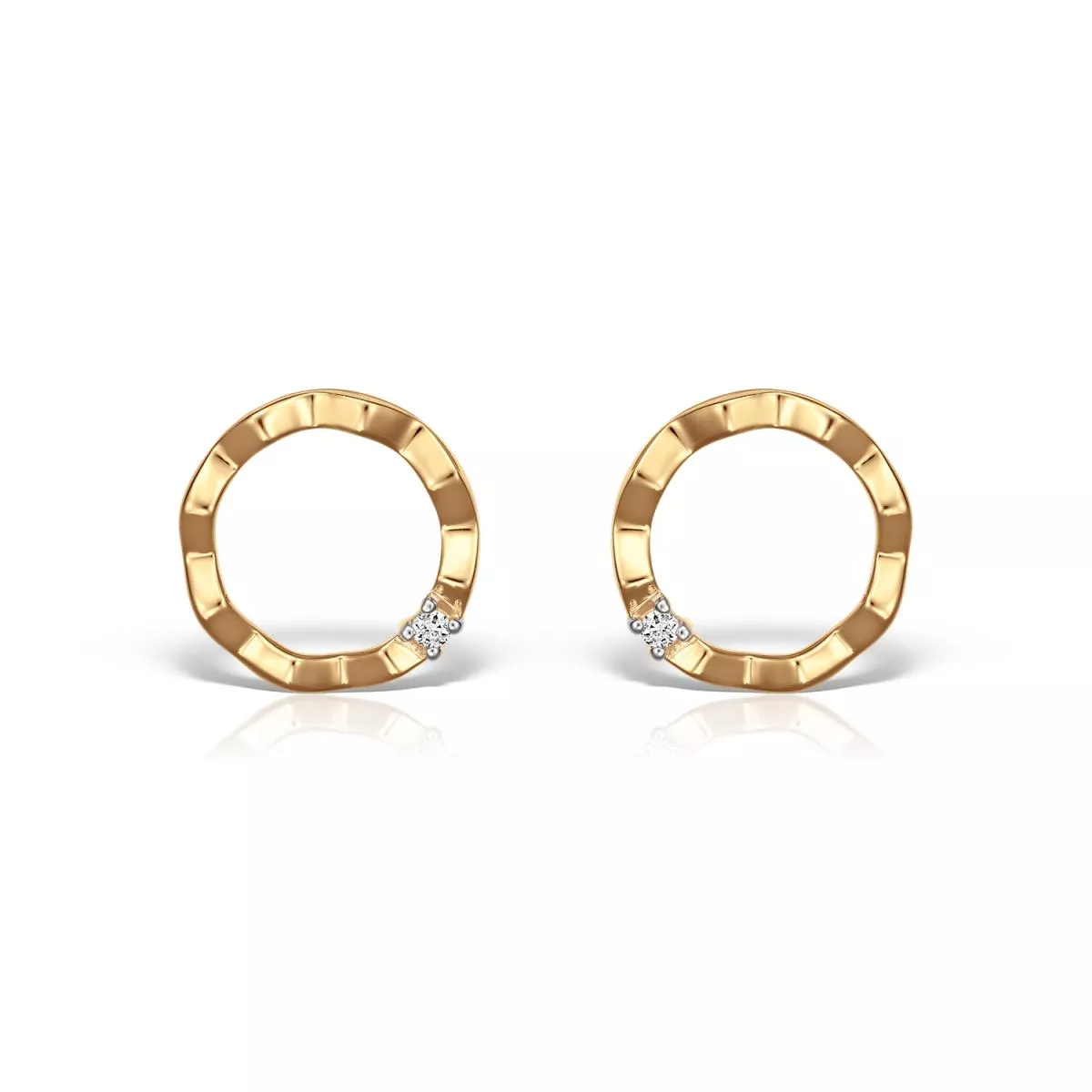 Cercei - Cercei Maria Granacci cu diamant, din aur galben de 14K, cellini.ro