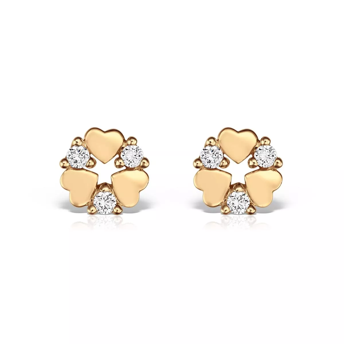 Cercei - Cercei Maria Granacci cu diamant, din aur galben de 14K, cellini.ro