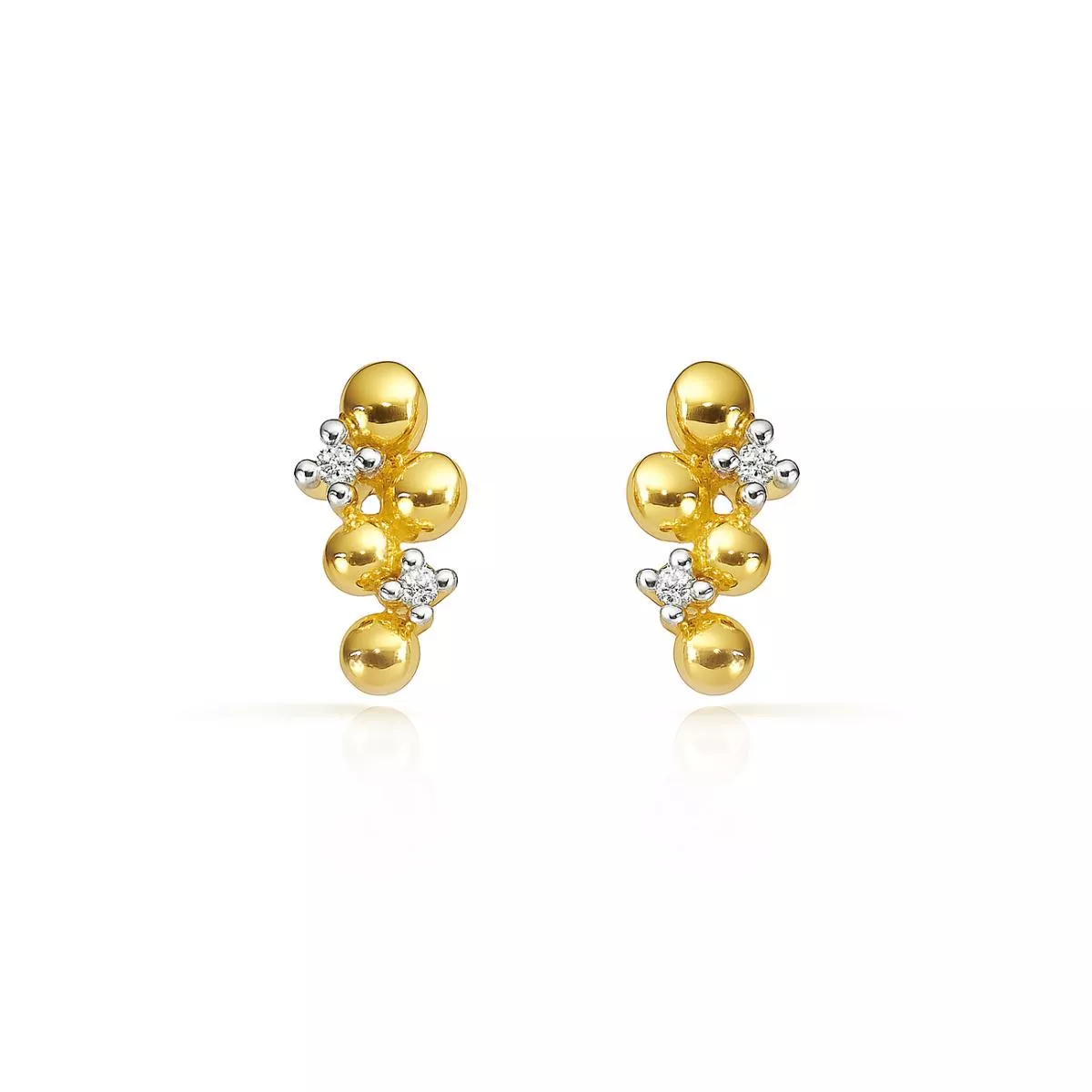 Cercei - Cercei Maria Granacci cu diamant, din aur galben de 14K, cellini.ro