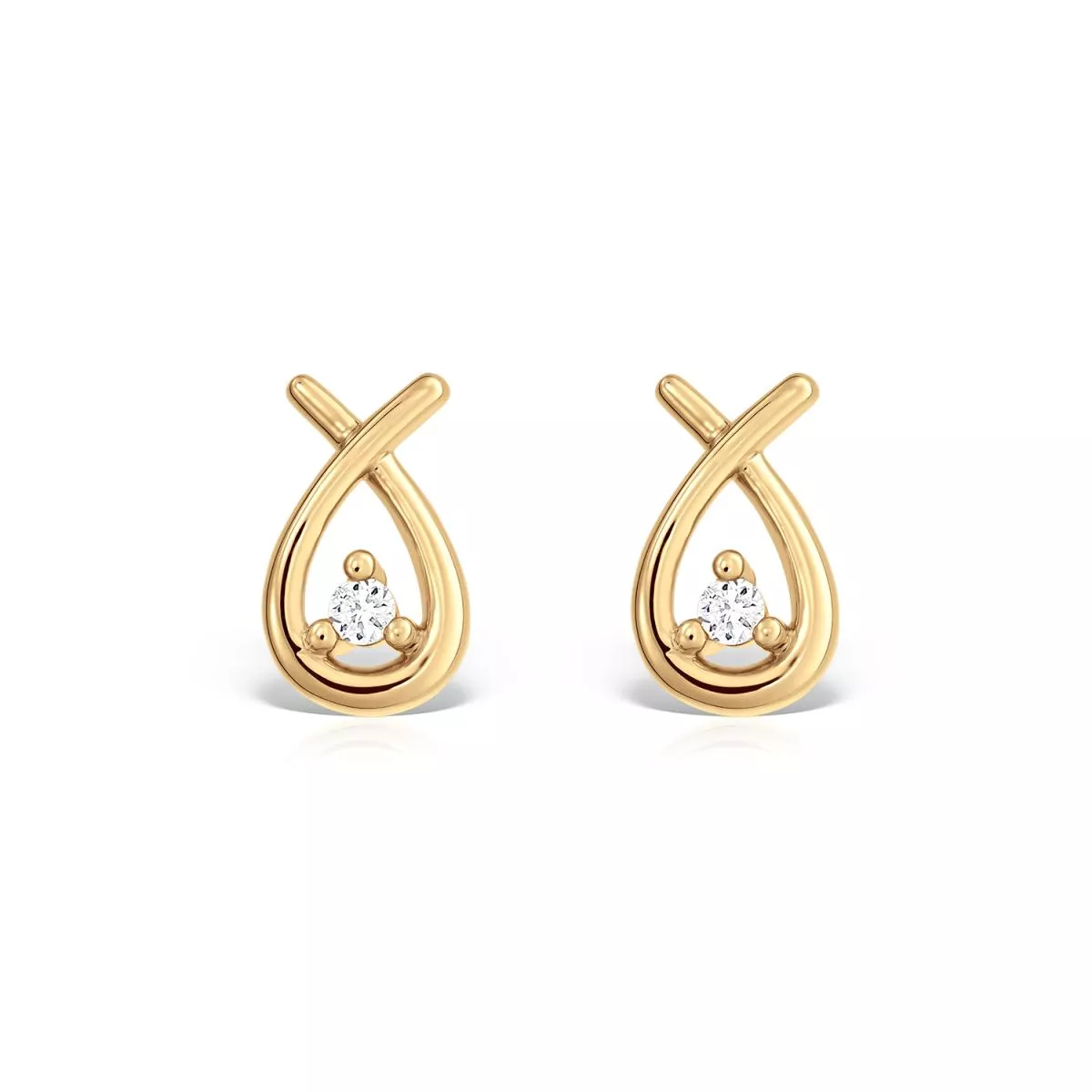 Cercei - Cercei Maria Granacci cu diamant, din aur galben de 18K, cellini.ro