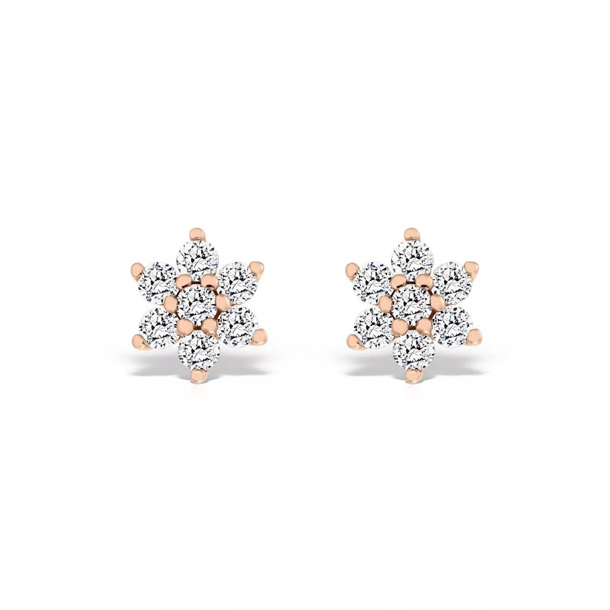 Cercei - Cercei Maria Granacci cu diamant, din aur roz de 18K, cellini.ro