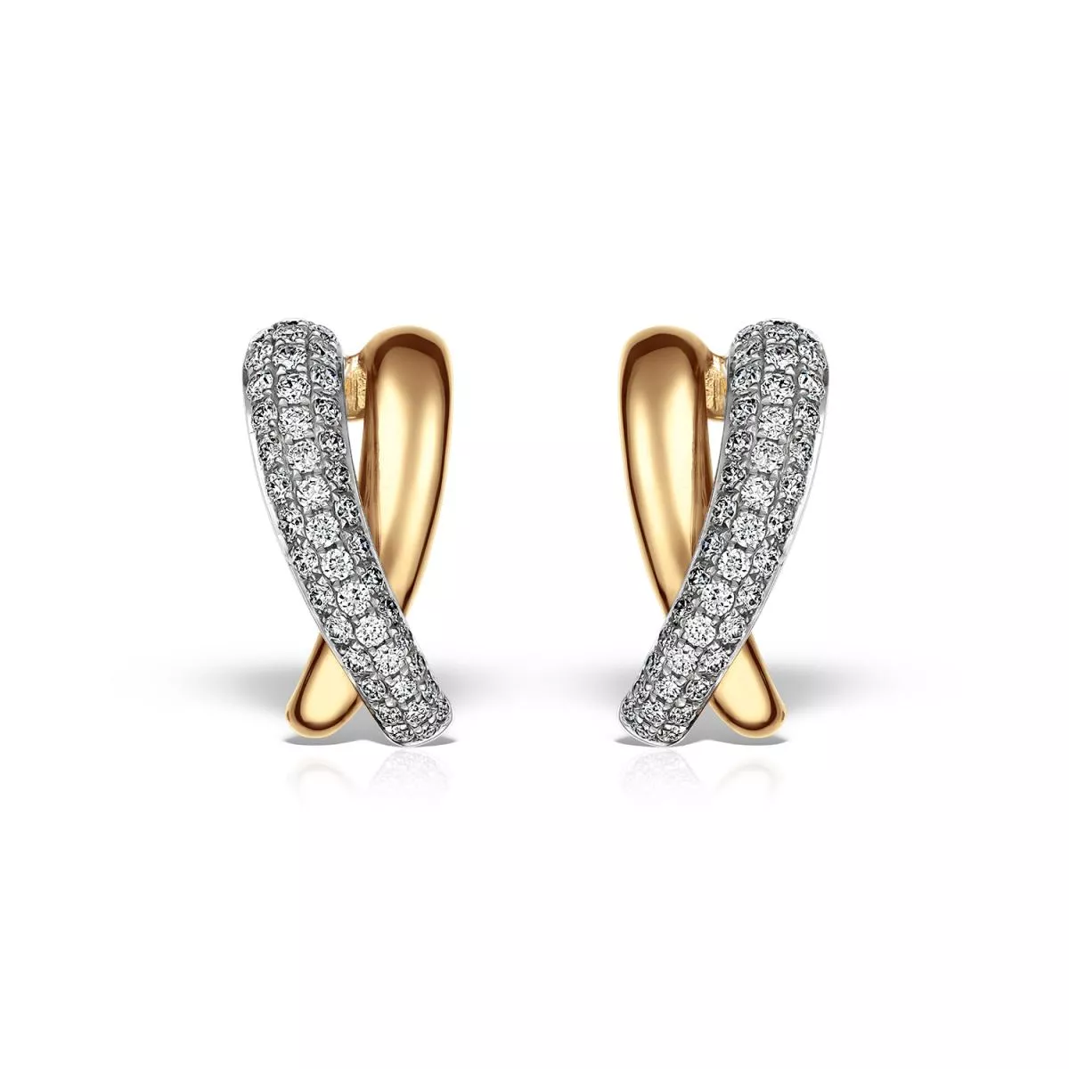 Cercei - Cercei Maria Granacci cu diamante, din aur roz si aur alb de 18K, cellini.ro