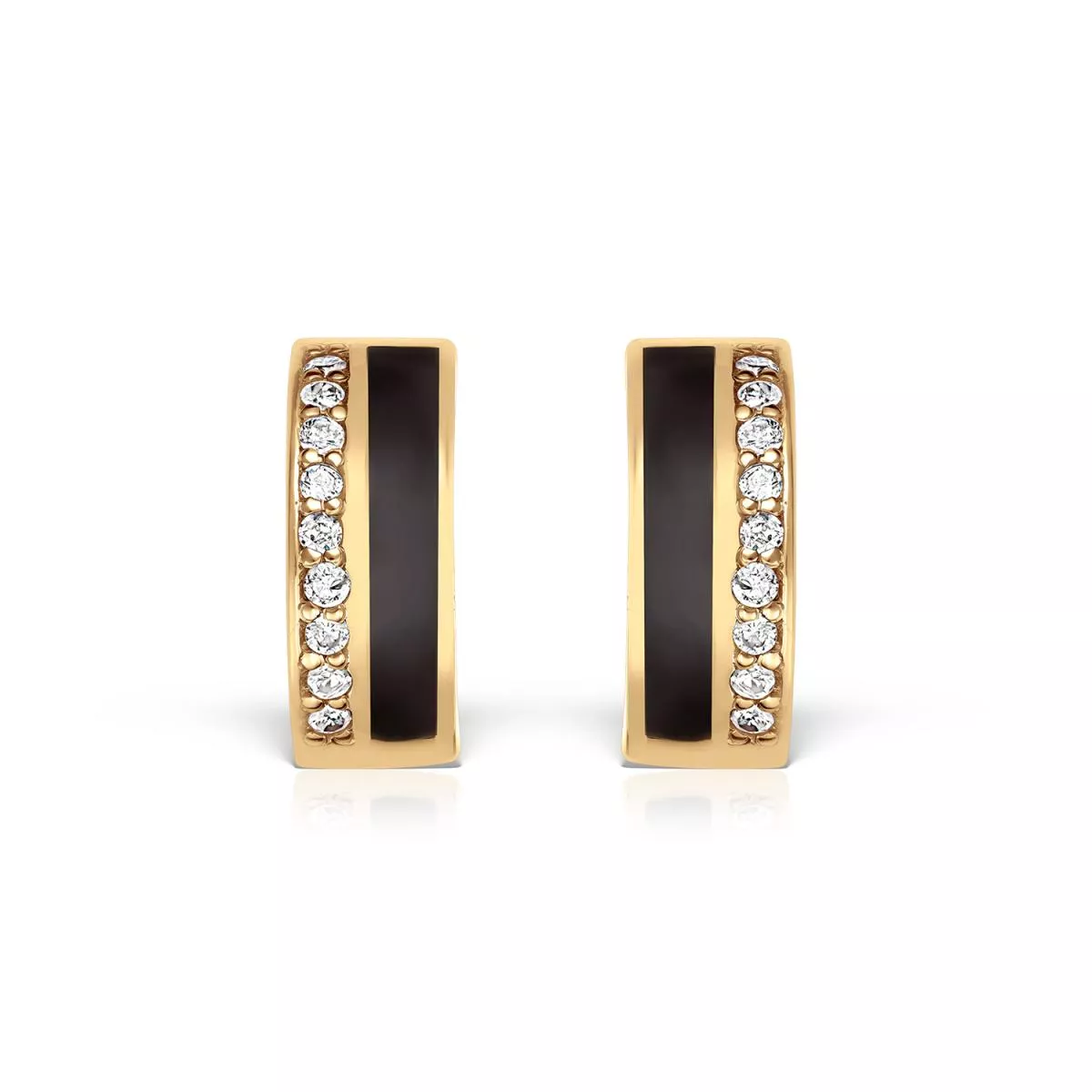 Cercei - Cercei Maria Granacci cu diamante si ceramica, din aur galben de 18K, cellini.ro