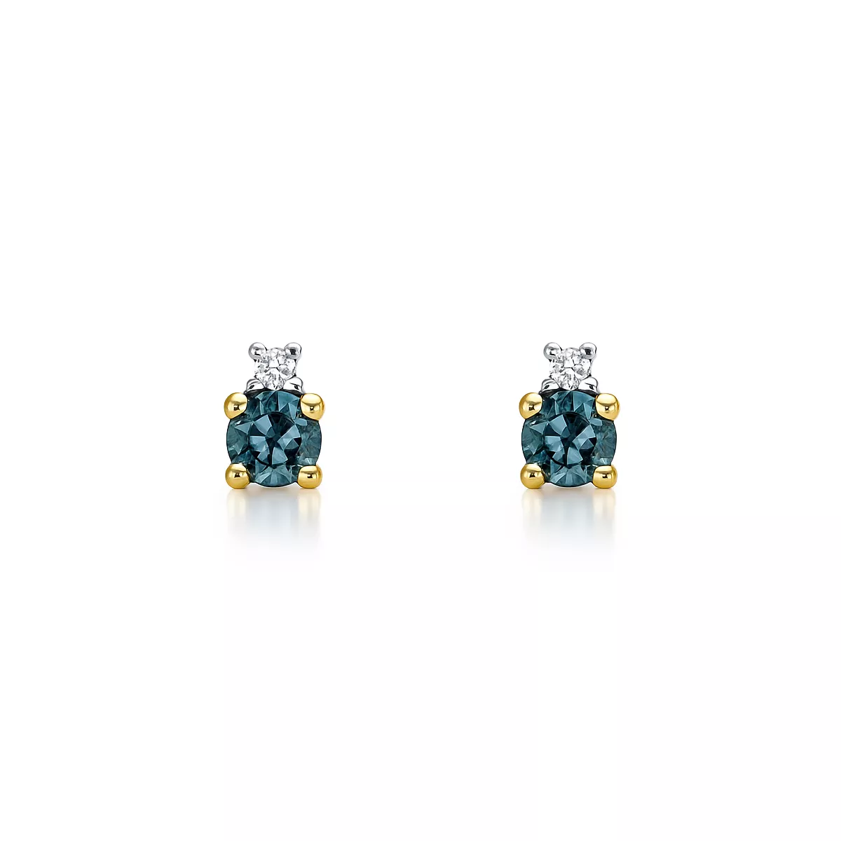 Cercei - Cercei Maria Granacci cu London topaz si diamant, din aur galben de 14K, cellini.ro